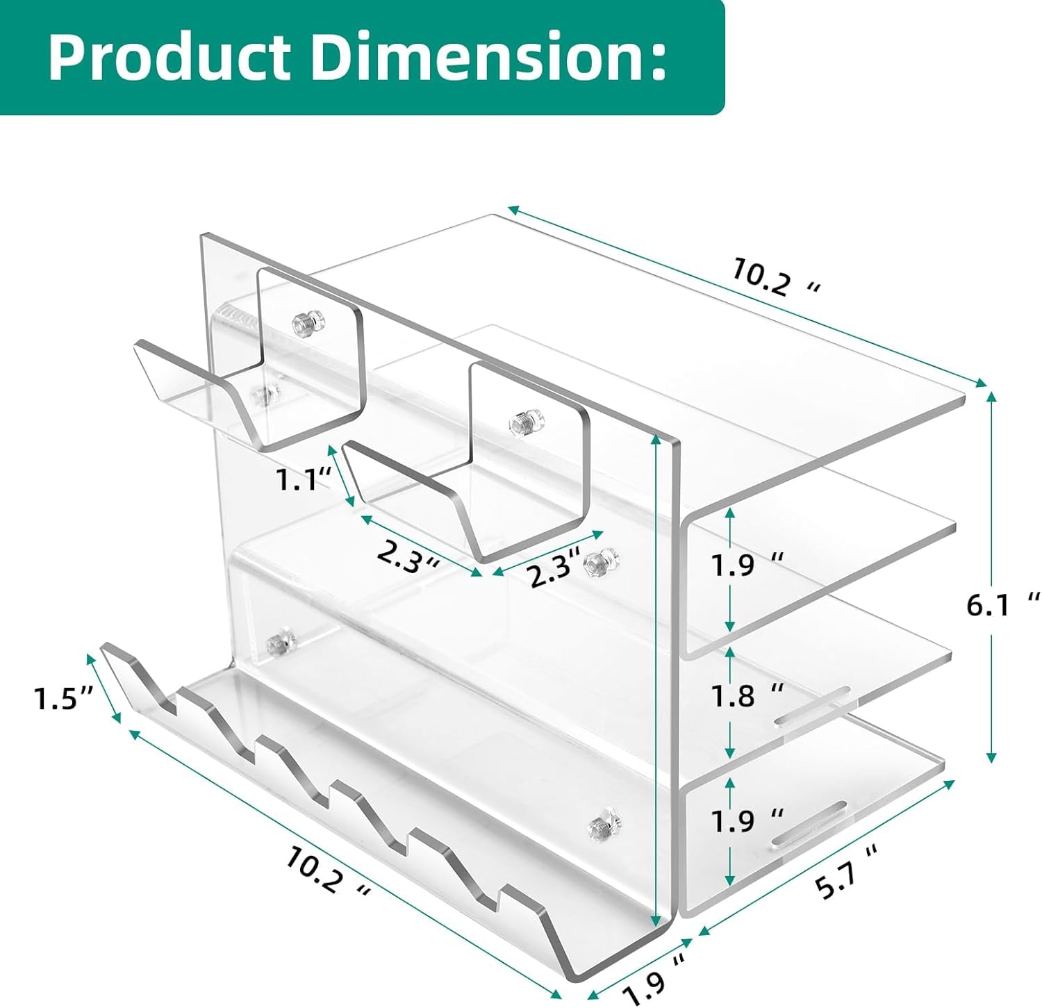 MASTLU 3-Tier Acrylic Keyboard Stand - Space Saving Desktop Organizer for Home & Office Gaming Setup