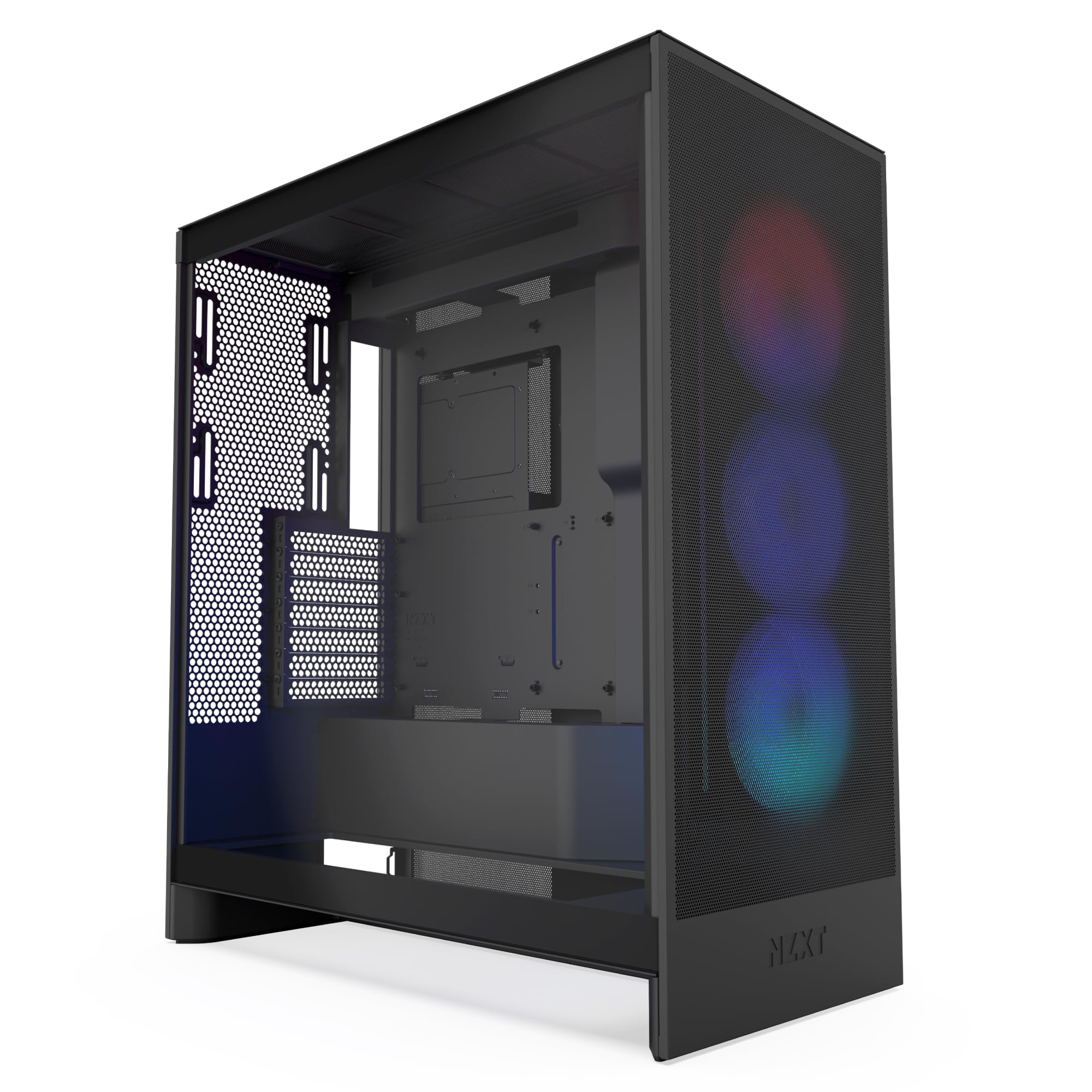 NZXT H7 Flow RGB Mid-Tower ATX PC Case - High Airflow Gaming Case with 360mm RGB Fan, Bottom Fan Support for GPU Cooling, Premium Cable Management (Black) | Perfect for Gaming Rigs, Streaming PCs & High-Performance Builds