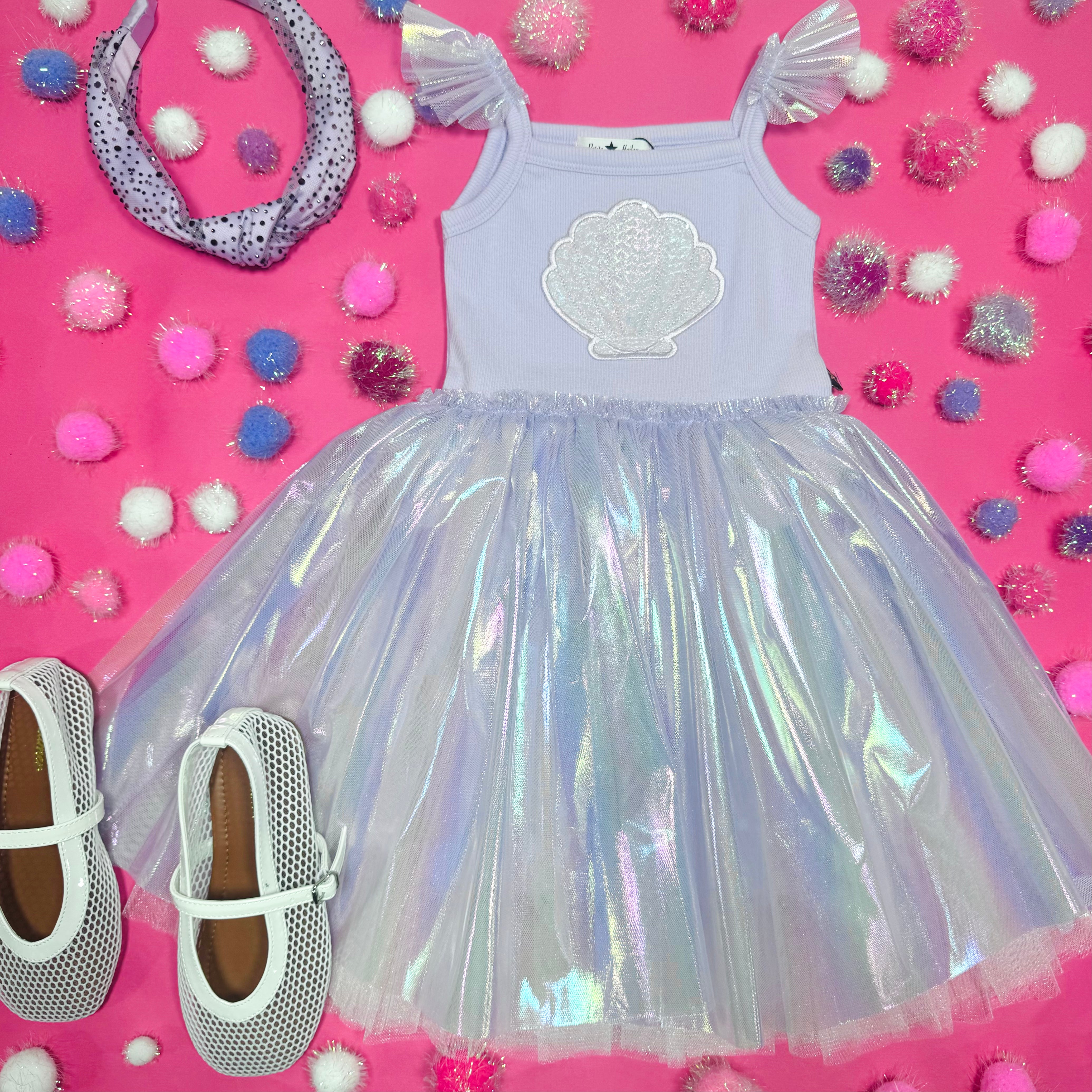 Lilly Shell Tutu Dress for Girls - Elegant Ballet Party Dress with Floral Embroidery | Perfect for Birthday, Dance Recital, and Special Occasions