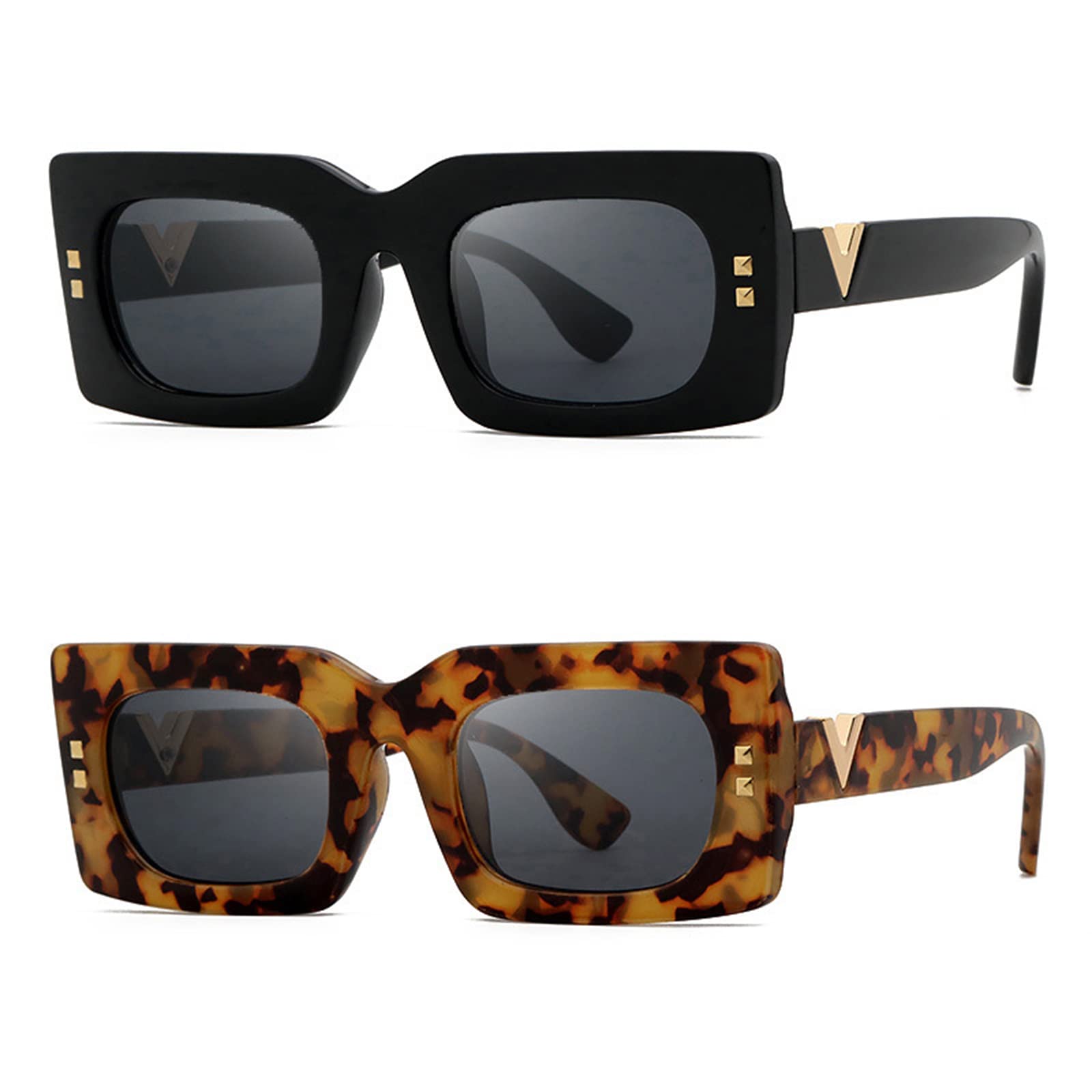 Stylish Women's Rectangle Sunglasses - UV400 Protection, Polarized, Trendy Fashion Shades DSR034 for Outdoor, Driving & Beach