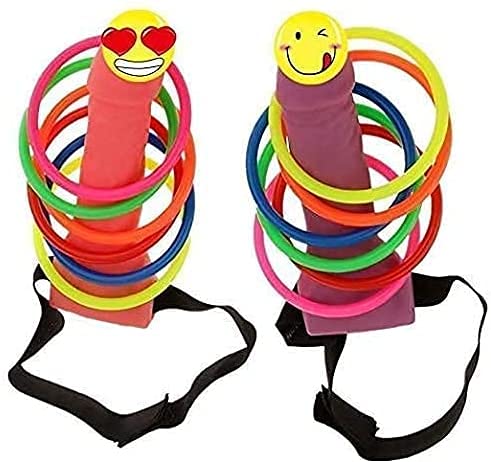 Sexy Bachelorette Party Games Set - Head Ring Toss & Junk on The Hunk Adult Party Games for Women, Bridal Shower, Girls Night Out - Fun Bachelorette Party Favors & Drinking Games