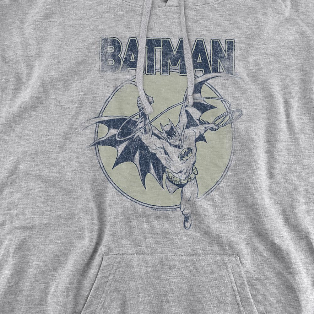 Trevco Batman Swinging Bat Unisex Adult Pullover Hoodie - Superhero Graphic Sweatshirt for Men & Women - Perfect for Cosplay, Halloween & Casual Wear