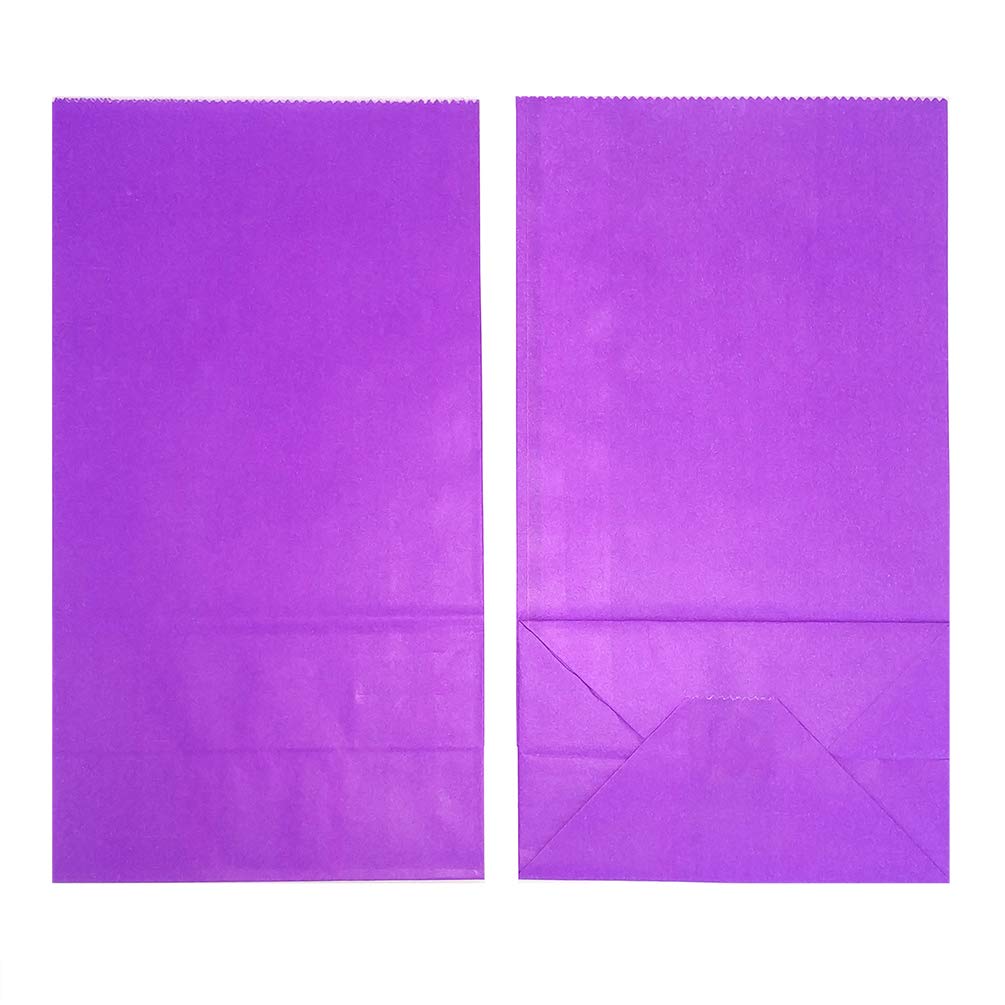 KEYYOOMY 100-Pack Small Bright Color Paper Bags - Rainbow Party Favor Bags, Goodie Bags, Paper Lunch Bags (3.5 x 2.4 x 7.1 Inches) for Birthday Parties, Baby Showers & School Events