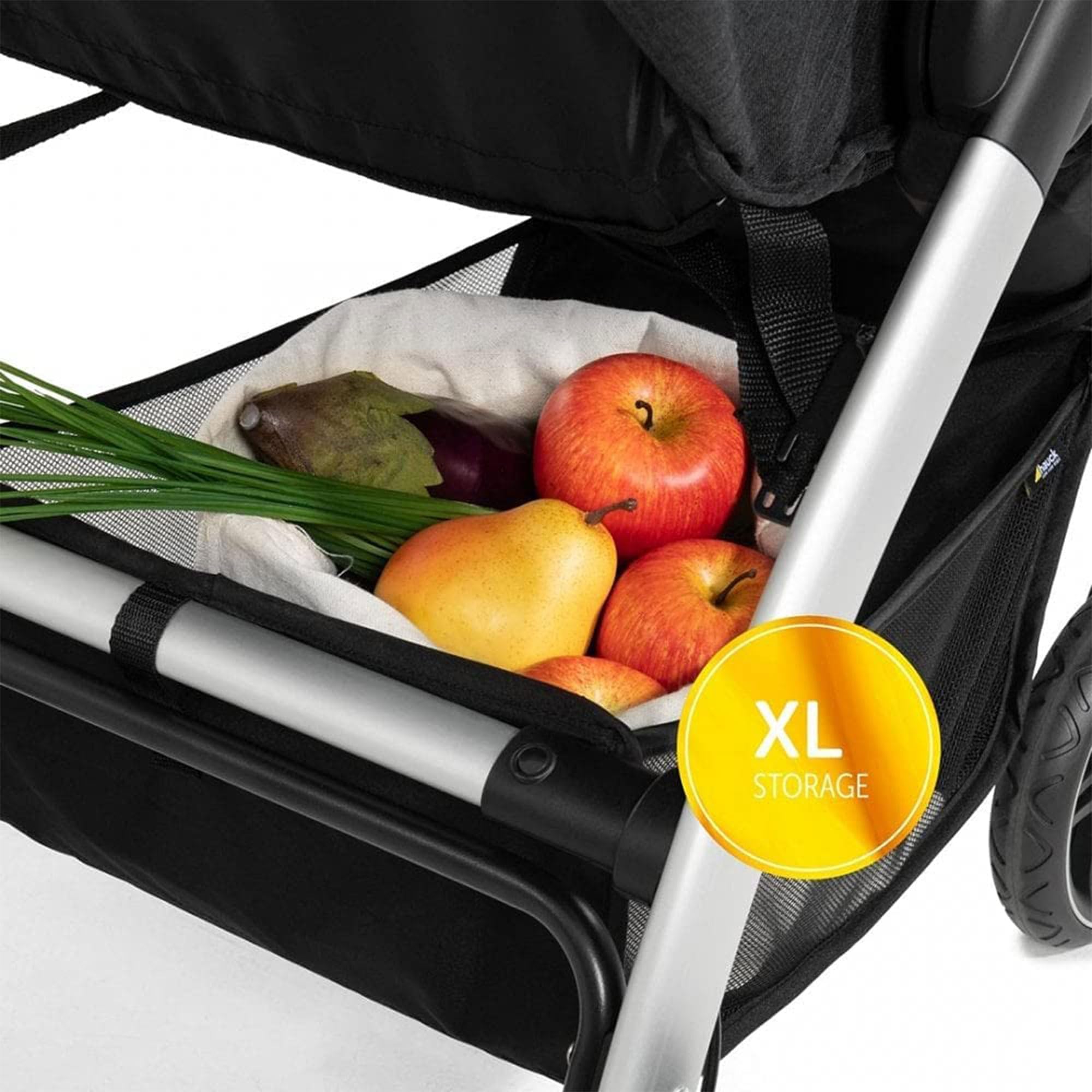 Hauck Uptown Deluxe Stroller - Lightweight Compact Foldable Baby Stroller with One-Hand Fold, Adjustable Reclining Seat & Height, Cup Holder, Supports Up to 55 lbs - Melange Black - Perfect for City Walks, Shopping & Travel