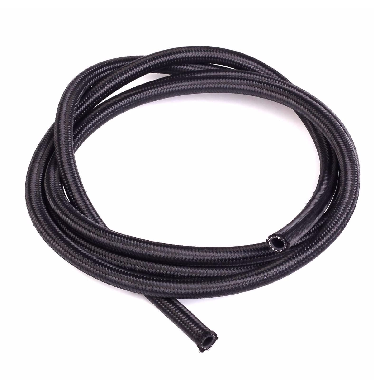 6AN 3ft Stainless Steel Braided Fuel Hose - Oil & Gas Transfer for Automotive