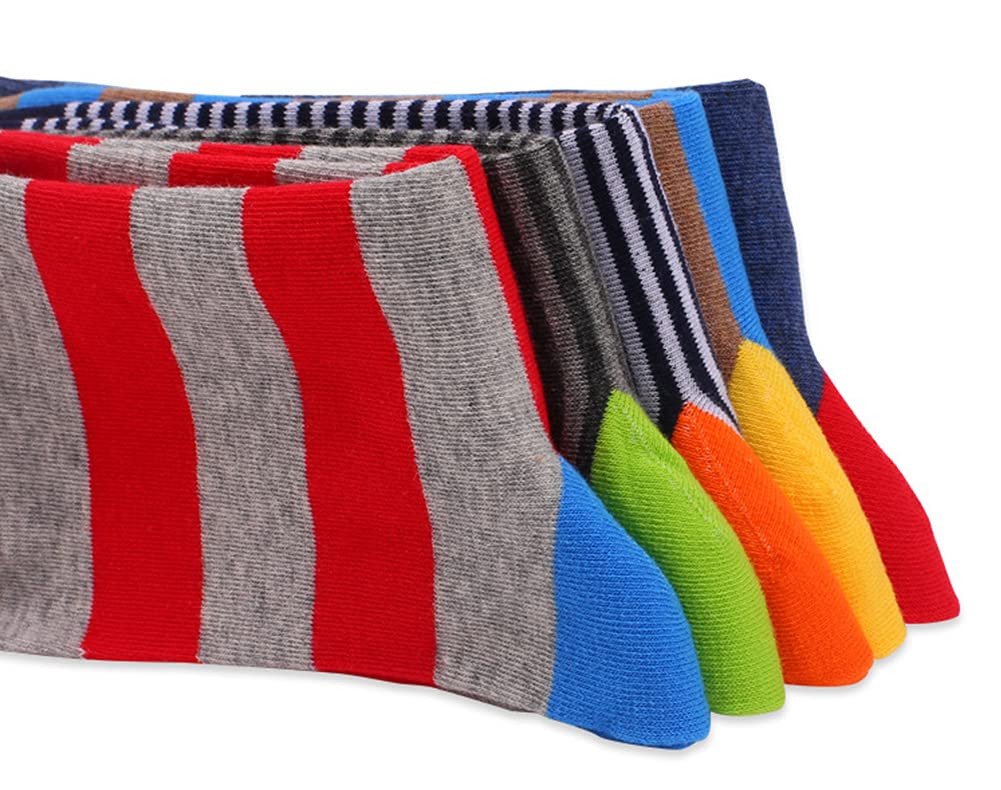 DRASEX Men's Dress Socks - Colorful Crew Socks for Business & Casual Wear - Soft Cotton with Fun Patterns - Perfect for Office, Parties & Everyday Comfort