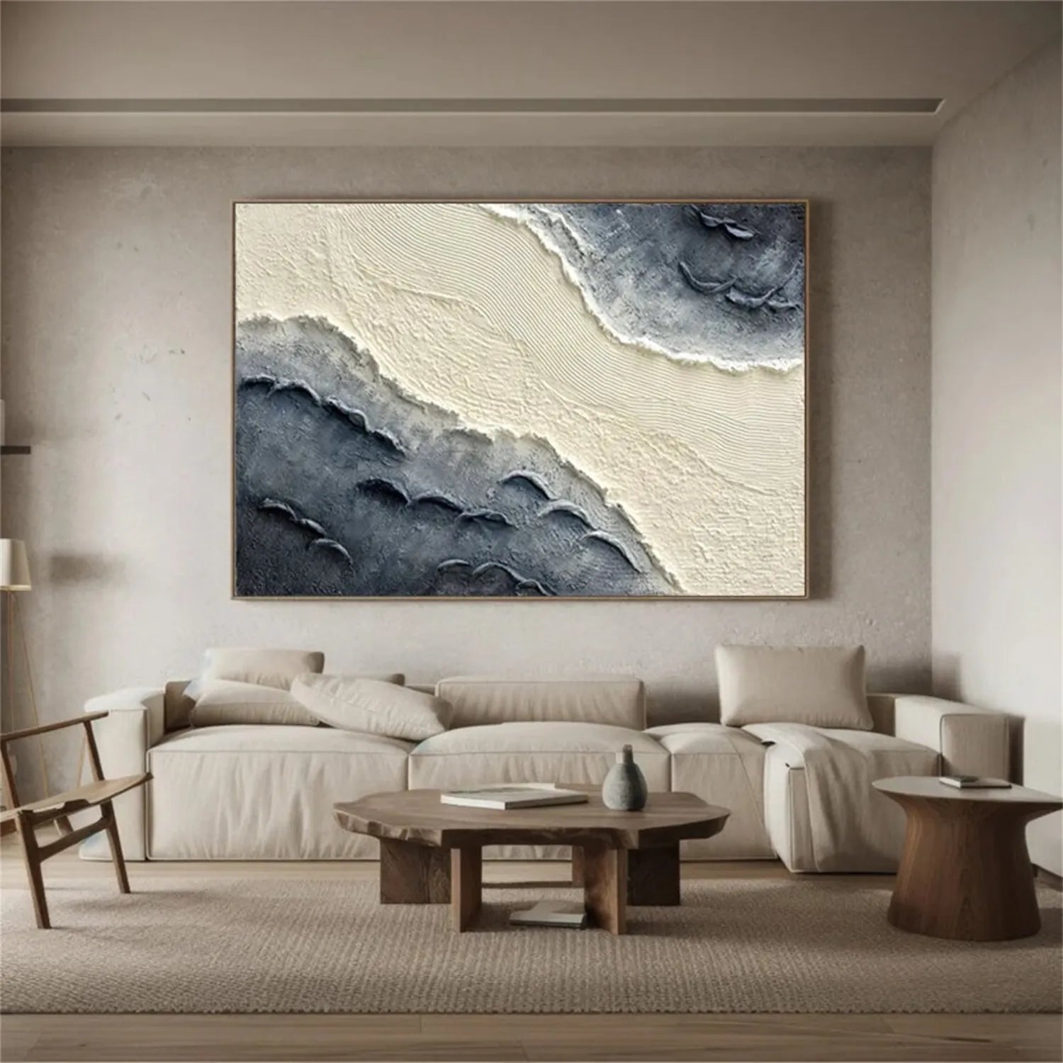 Ocean And Sky Painting #OS 191 - Handmade Canvas Wall Art for Home & Office Decor - Perfect for Living Room, Bedroom or Gift