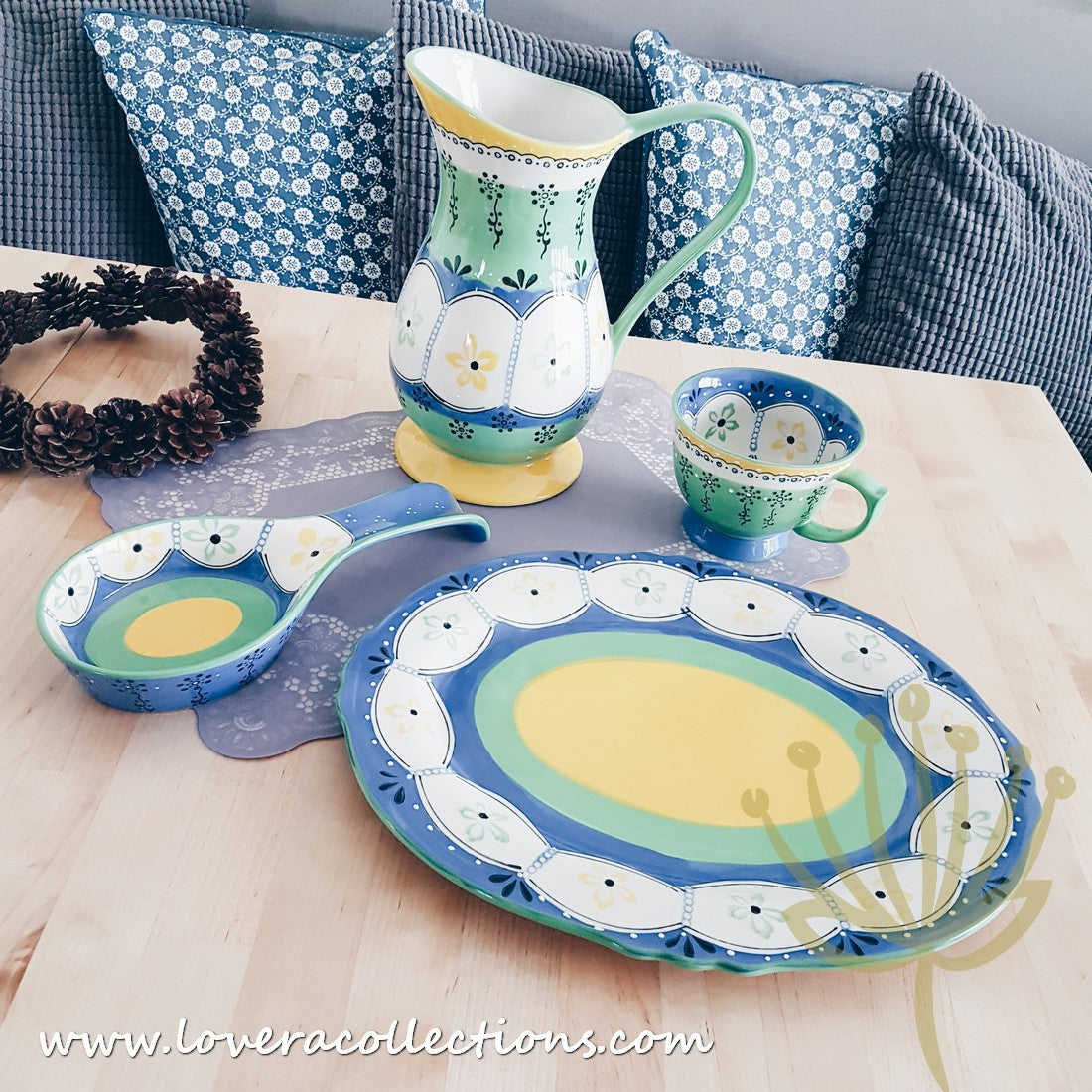 65% Off + Buy 1 Get 1 Free - Blue Nusa Beach Oval Platter - Perfect for Beach Parties, Picnics & Home Decor