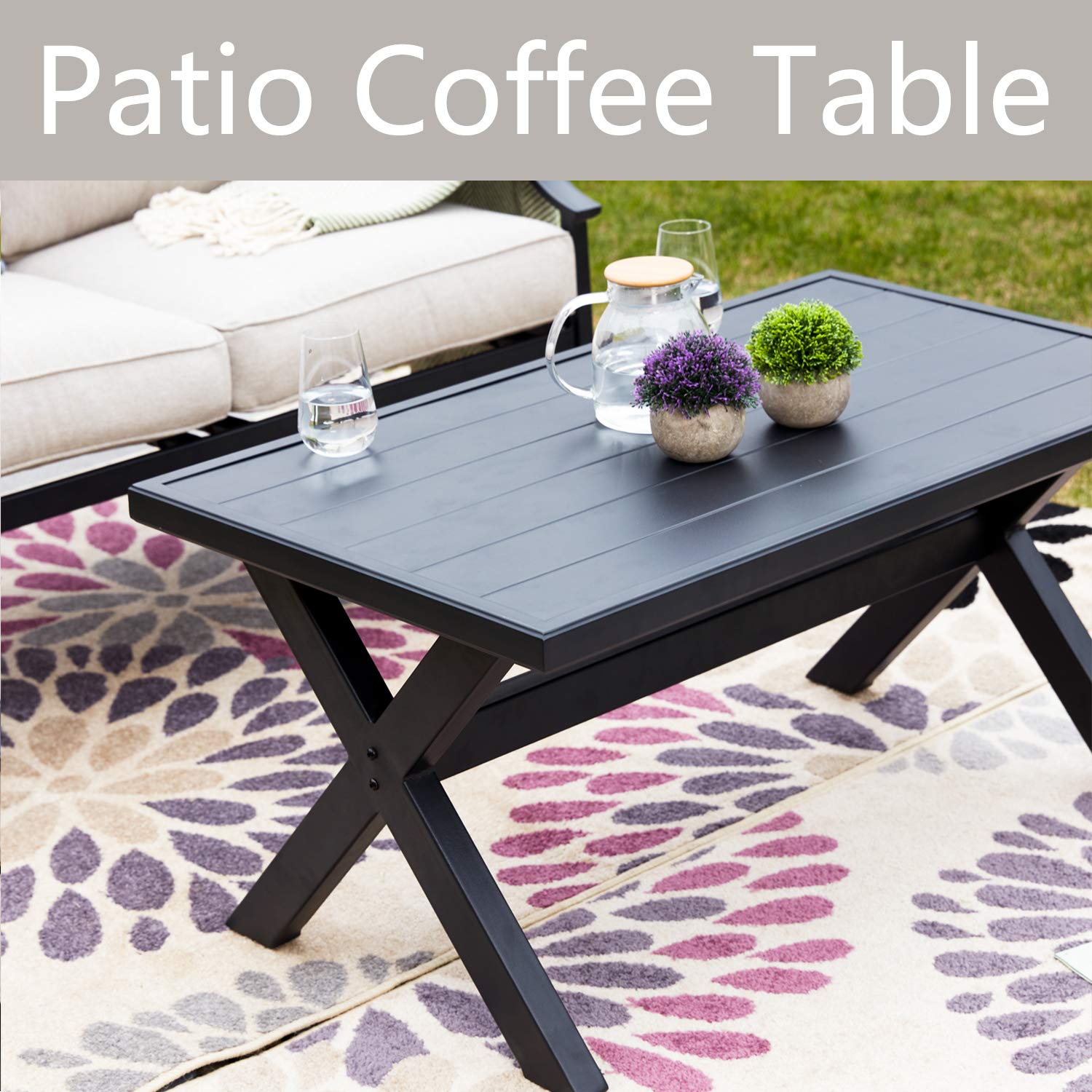 PatioFestival ® 2-Piece Outdoor Loveseat Bench Set with Cushions - Waterproof Garden Furniture for Yard, Poolside, Patio & Backyard Relaxation (White) | Perfect for Outdoor Conversations, Lounging & Entertaining Guests