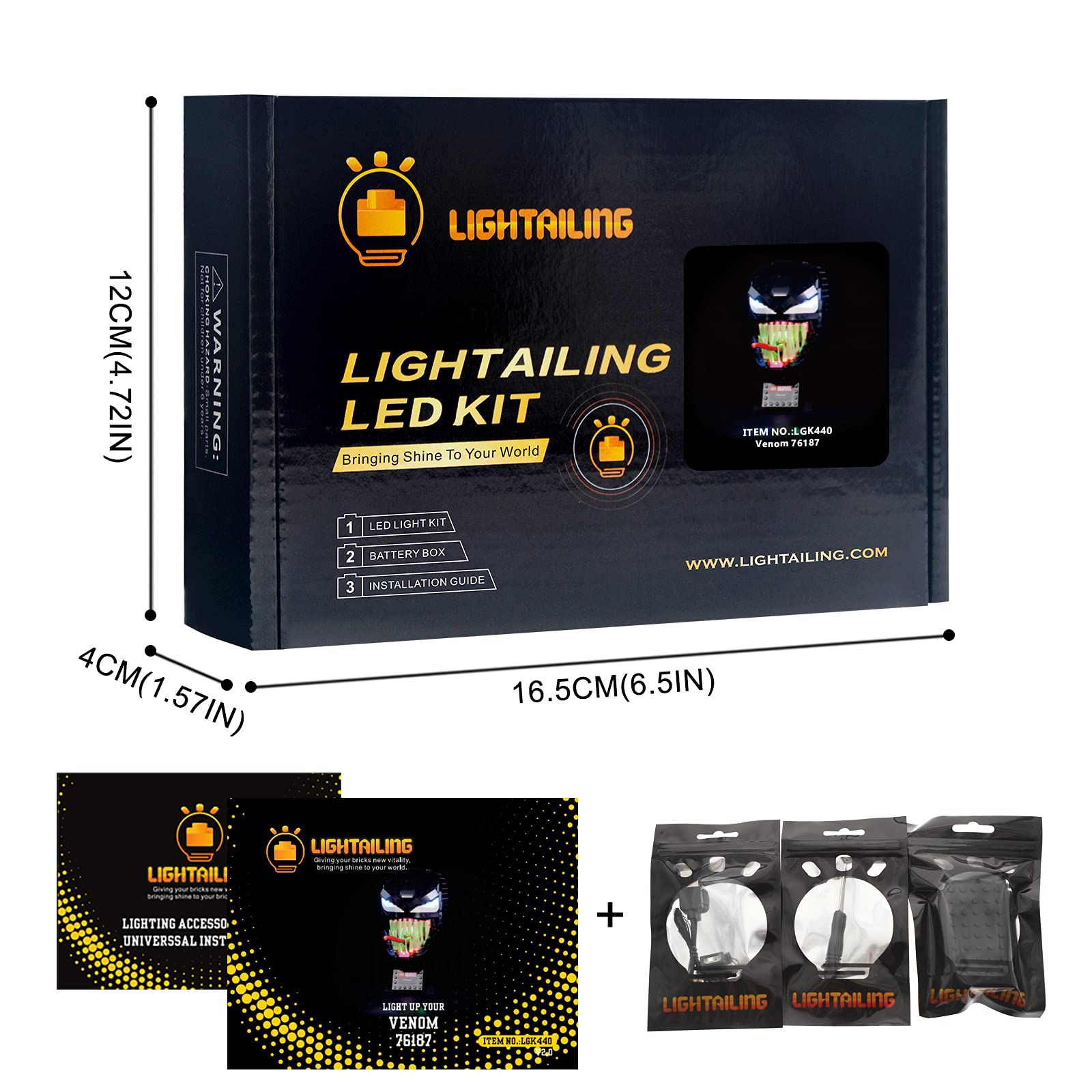 LIGHTAILING LED Light Kit for Lego 76187 Spider-Man Venom Building Blocks Model - Compatible with Official Lego Sets - Perfect for Home Decoration & Superhero Display