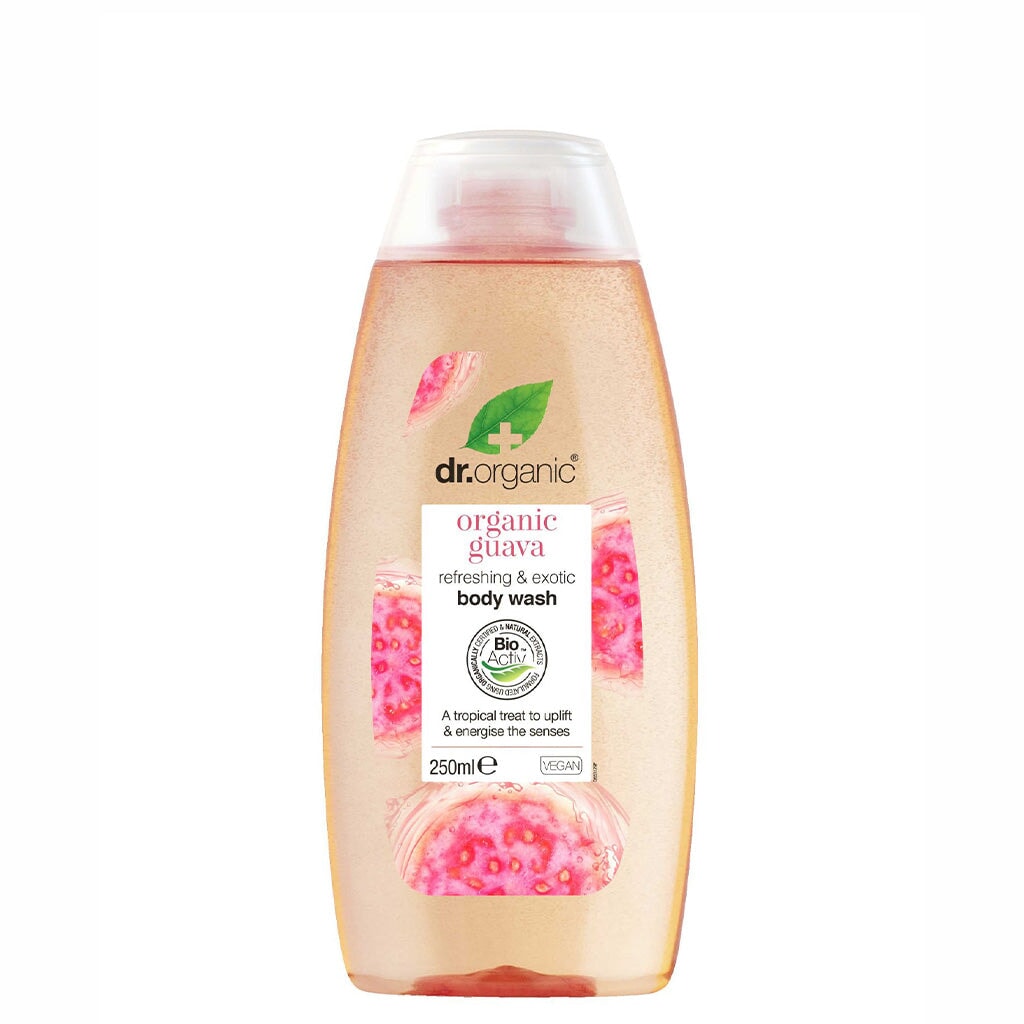 Organic Guava Body Wash by Dr. Organics - Hydrating & Nourishing for All Skin Types | Perfect for Daily Shower & Spa Relaxation at Home