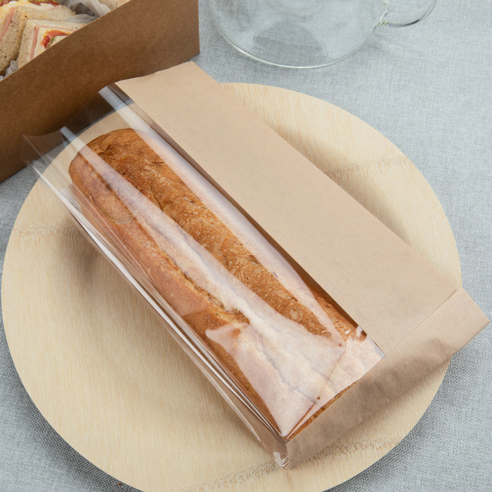 Eco-Friendly Kraft Paper Bread Bags with Side Window - 6