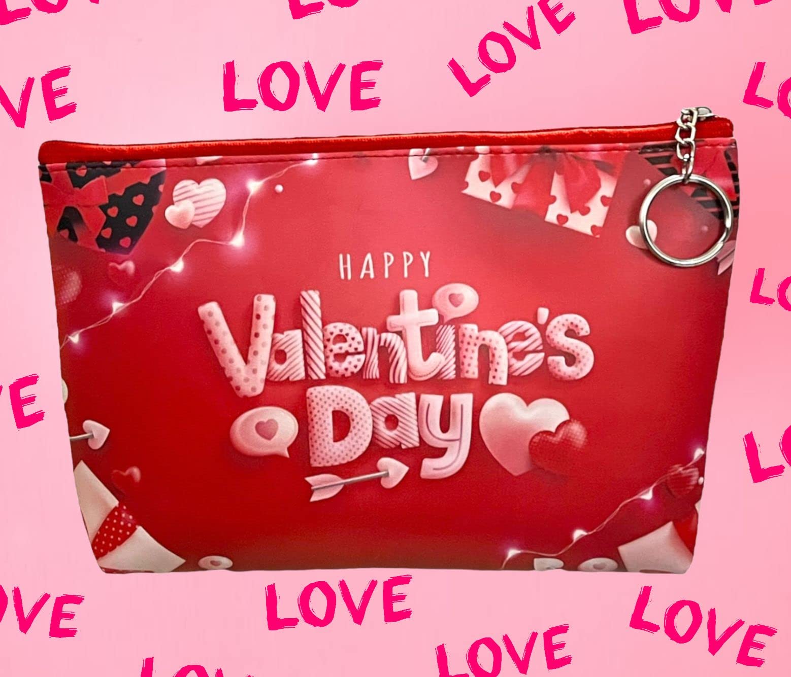 Valentine's Day Gifts for Women - 2 Piece Set (Makeup Pouch & Coin Purse Wallet) | Cosmetic Organizer, Travel Jewelry Storage Bag | Perfect Gift for Girlfriend, Wife, Mother, Sister | Birthday, Anniversary, Christmas Present
