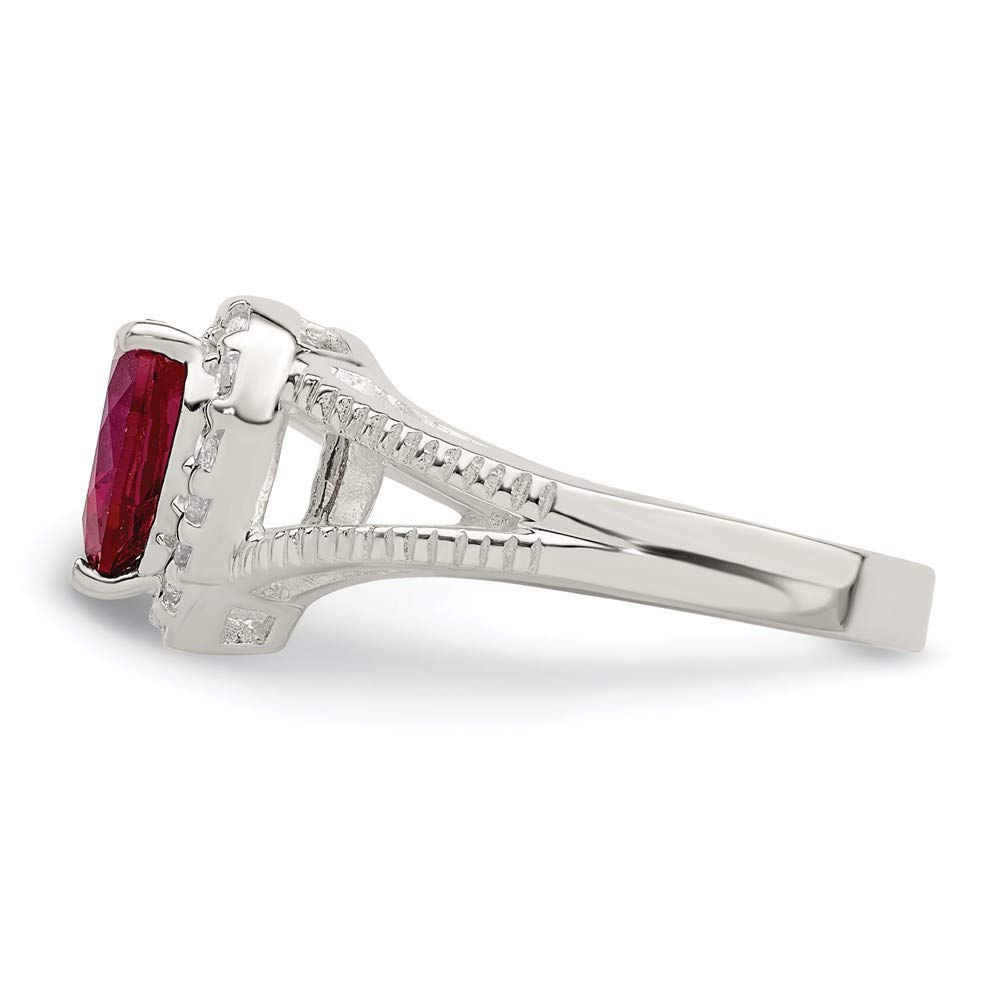925 Sterling Silver Red Cubic Zirconia Heart Ring for Women - Elegant Valentine's Day, Anniversary & Birthday Gift - Perfect for Romantic Occasions & Special Moments