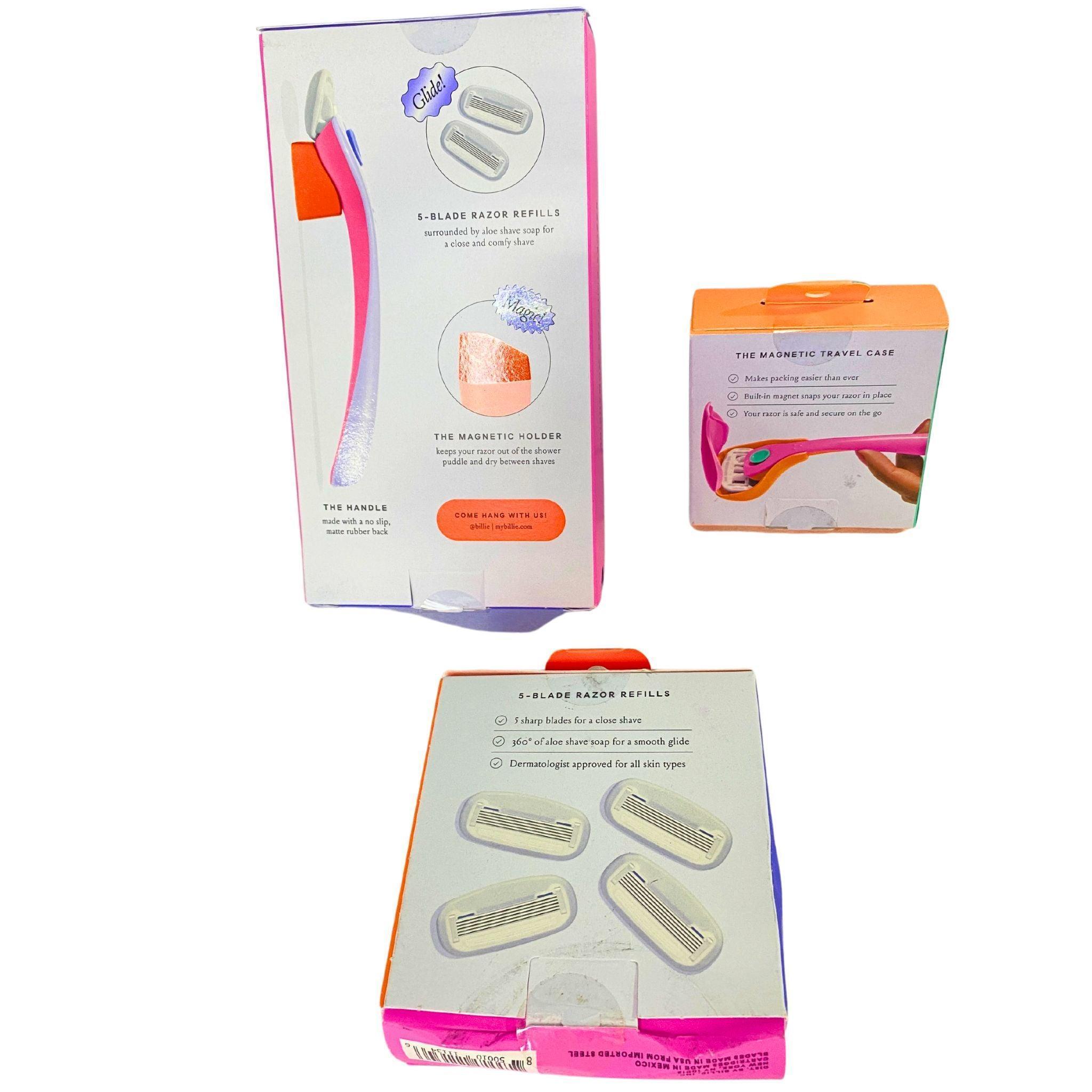 Billie Razor Refills, Starter Kits & Travel Cases - 23 Piece Variety Pack for Women | Smooth Shaving Essentials for Home & Travel