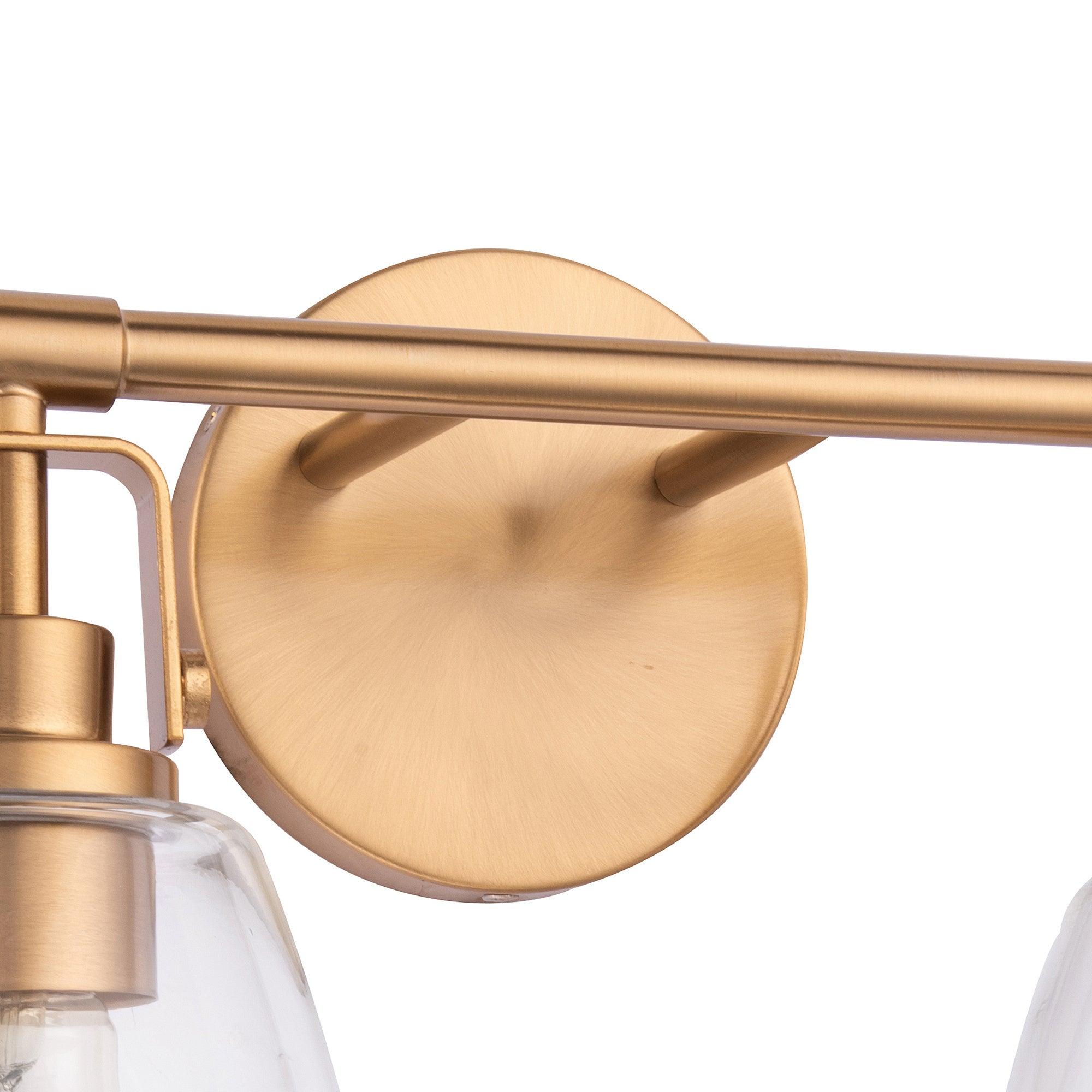 Modern Farmhouse 2-Light Vanity Light - Brushed Nickel Bathroom Sconce with Clear Glass Shades - Perfect for Bathroom, Powder Room, and Dressing Area Lighting