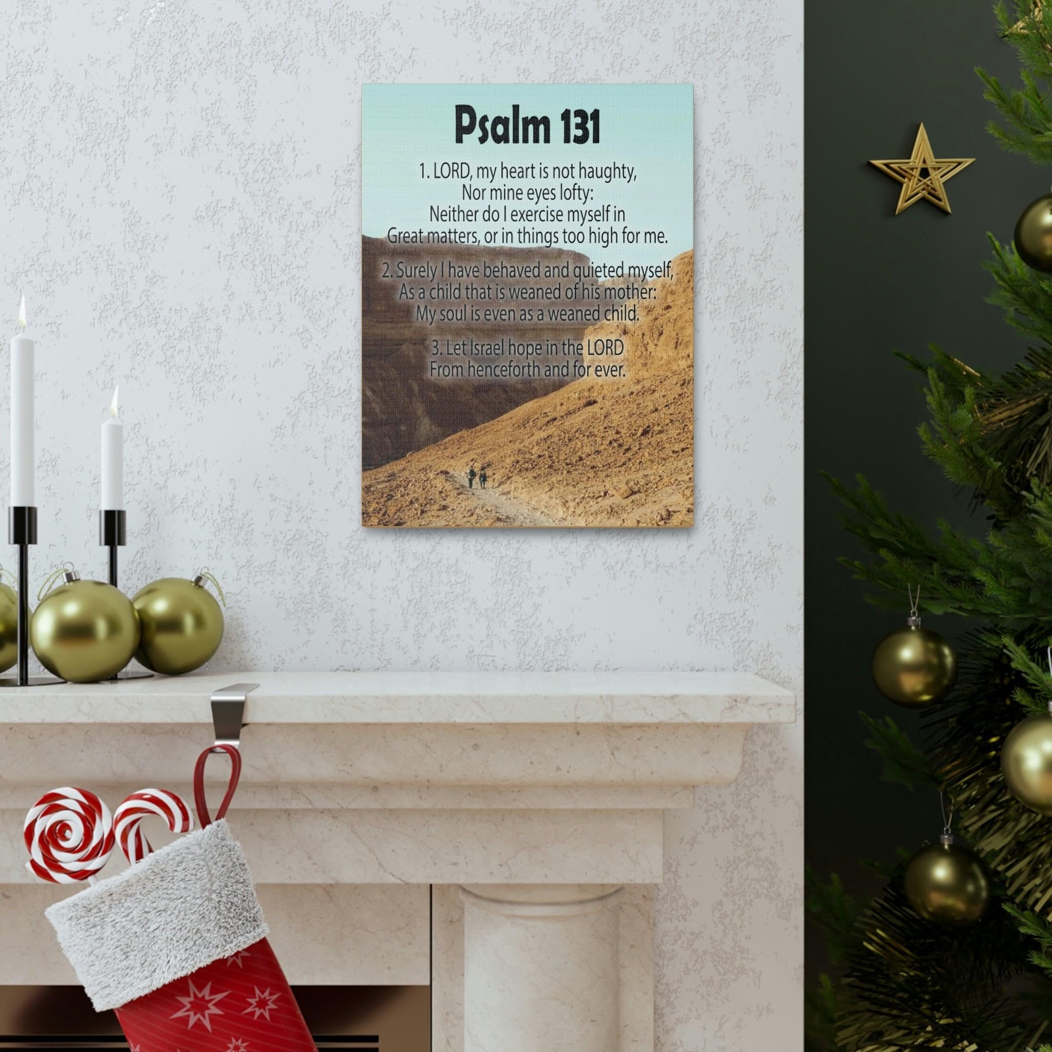 Bible Art Psalm 131 Heart Not Haughty Christian Wall Decor - Inspirational Scripture Canvas Print for Home, Church & Office - Perfect Gift for Religious Holidays & Spiritual Encouragement