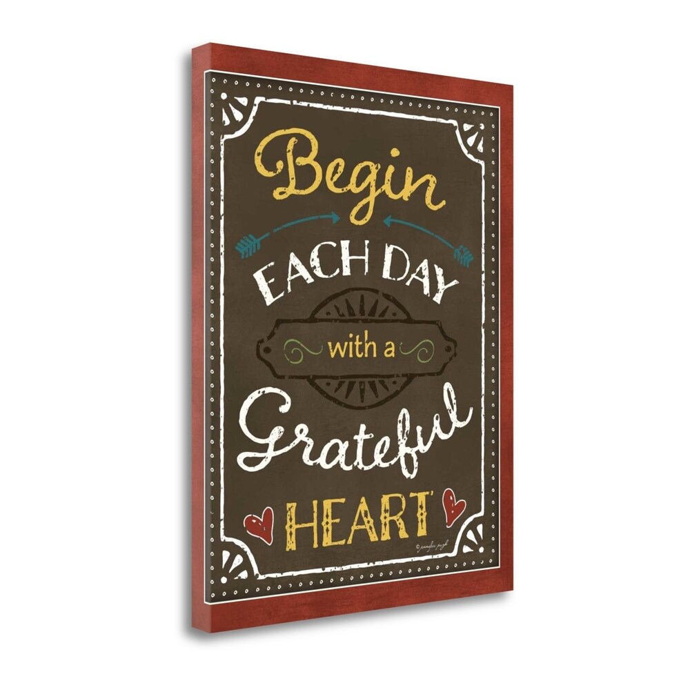 Begin Each Day by Jennifer Pugh - Premium Fine Art Giclee Print on Gallery Wrapped Canvas - Ready to Hang Wall Decor - Perfect for Living Room, Bedroom & Office Decor