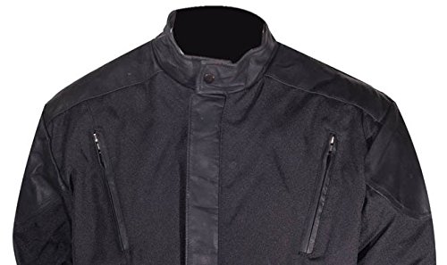 Men's Vented Textile & Leather Motorcycle Jacket - Breathable Riding Gear for Summer & Urban Commuting