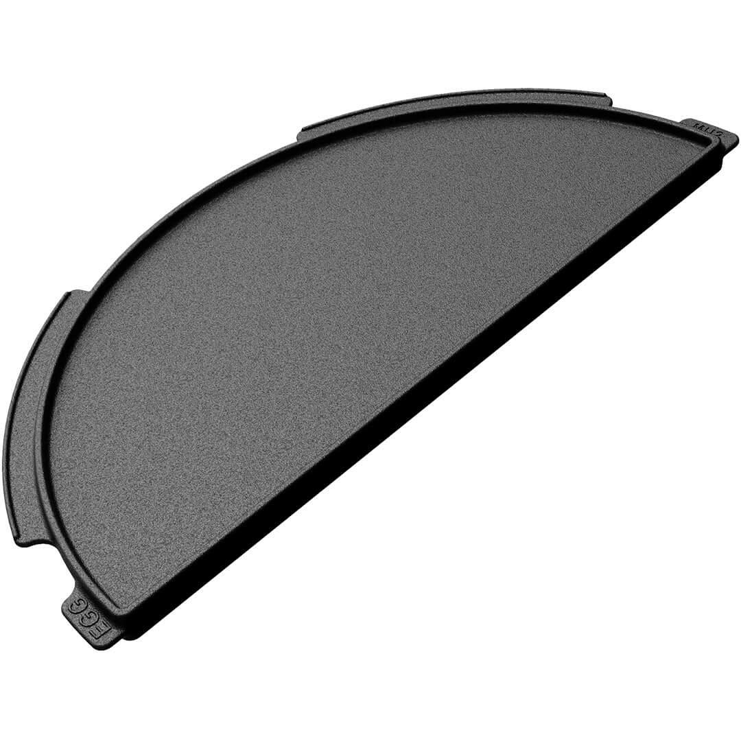 Big Green Egg Half Cast Iron Plancha Griddle for Large Egg - Heavy Duty Grill Griddle for Outdoor Cooking, BBQ, Grilling & Searing - Perfect for Backyard, Camping & Tailgating