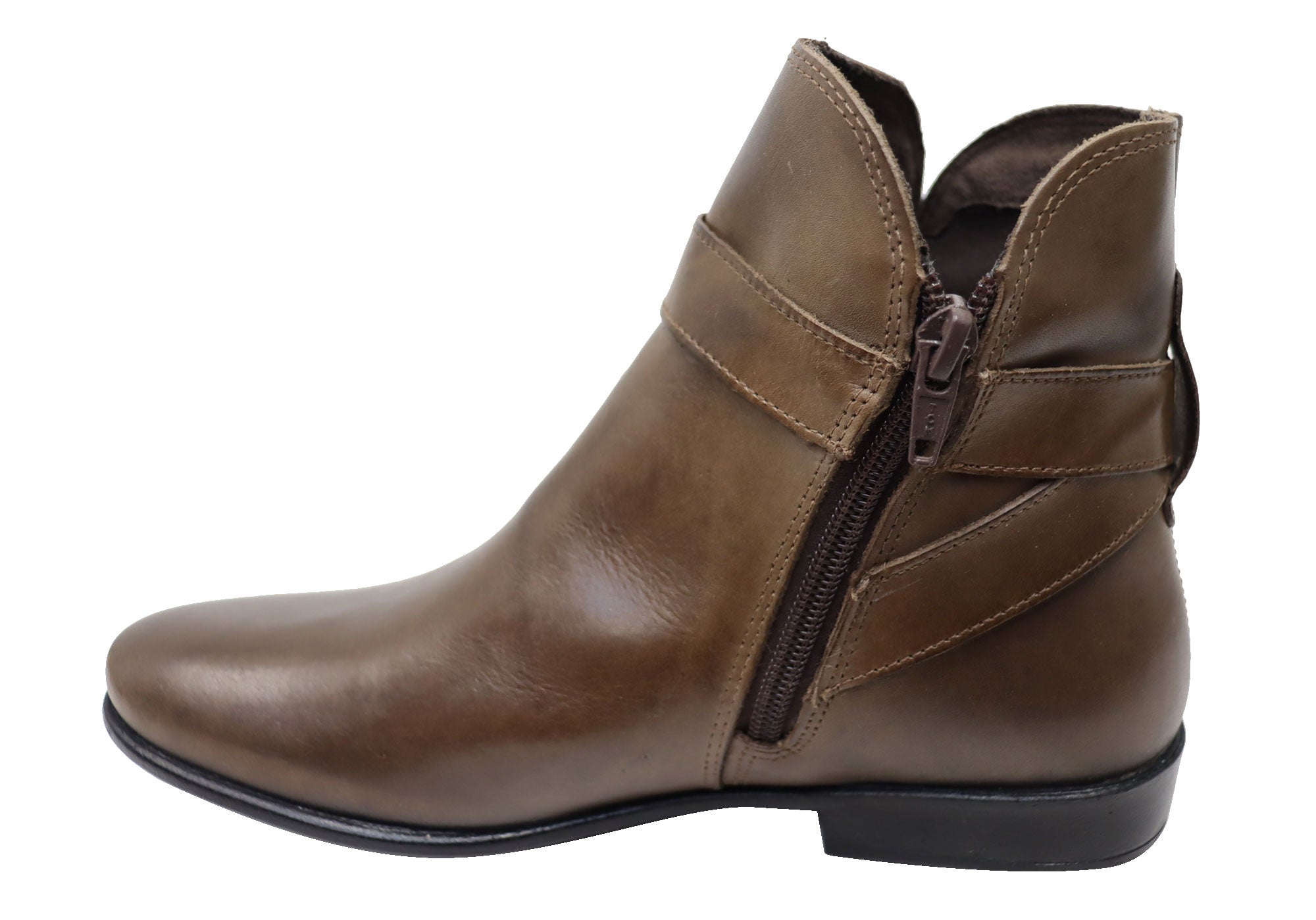 Perlatto Women's Comfortable Leather Ankle Boots - Penny Style Made in Brazil - Perfect for Work, Casual Outfits & Fall Fashion