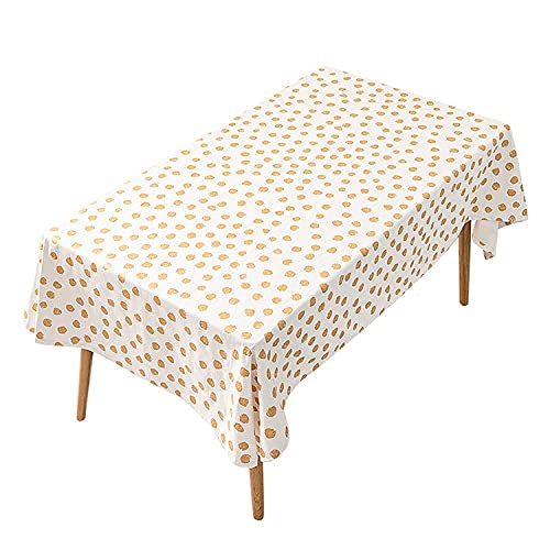 MOCOFO Polka Dot Tablecloth Nordic Style for Dining & Coffee Tables (140x220) - Gold Mottled
