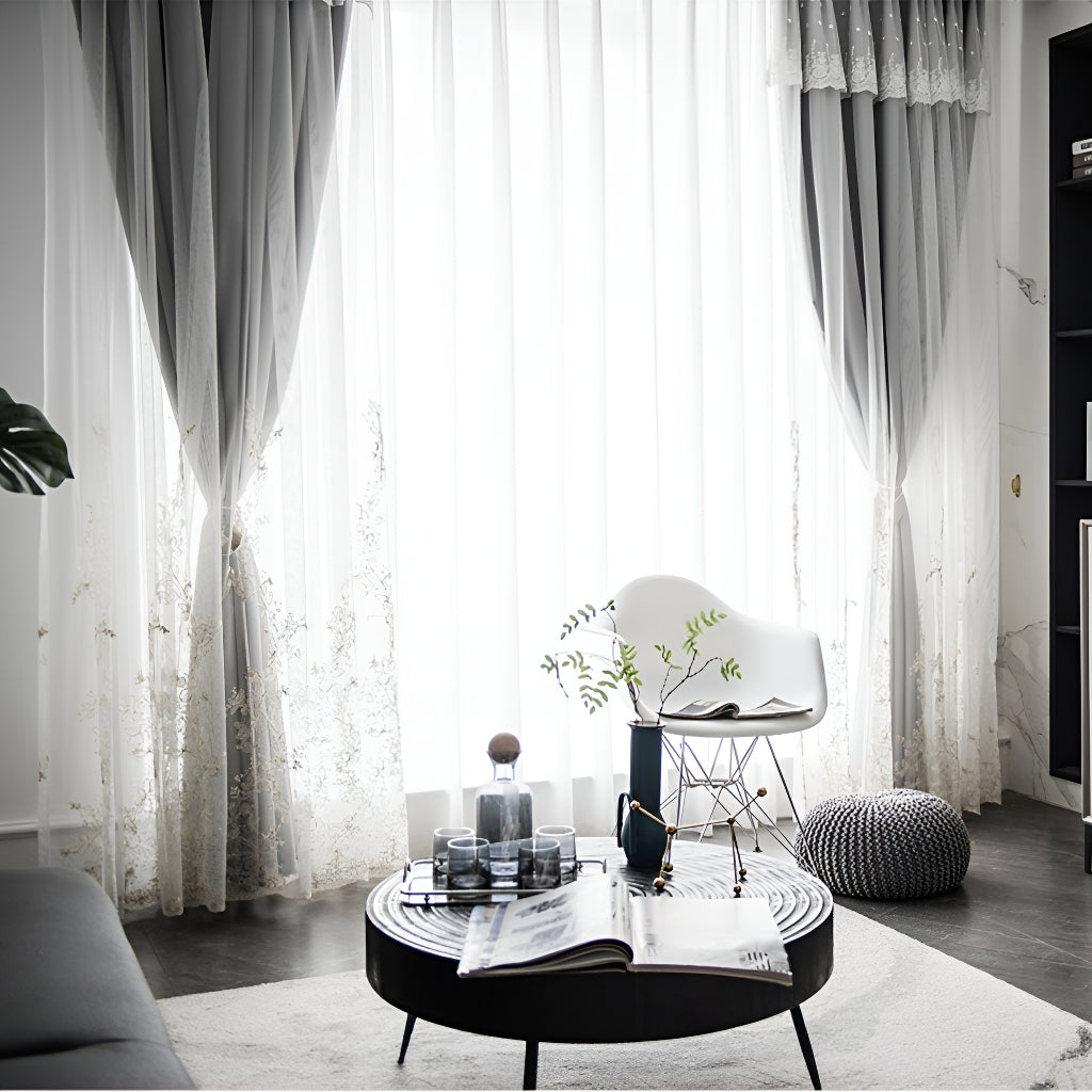 Aniya Two-Layer Room Darkening Blackout Custom Curtains - Thermal Insulated Window Drapes for Bedroom, Living Room & Nursery