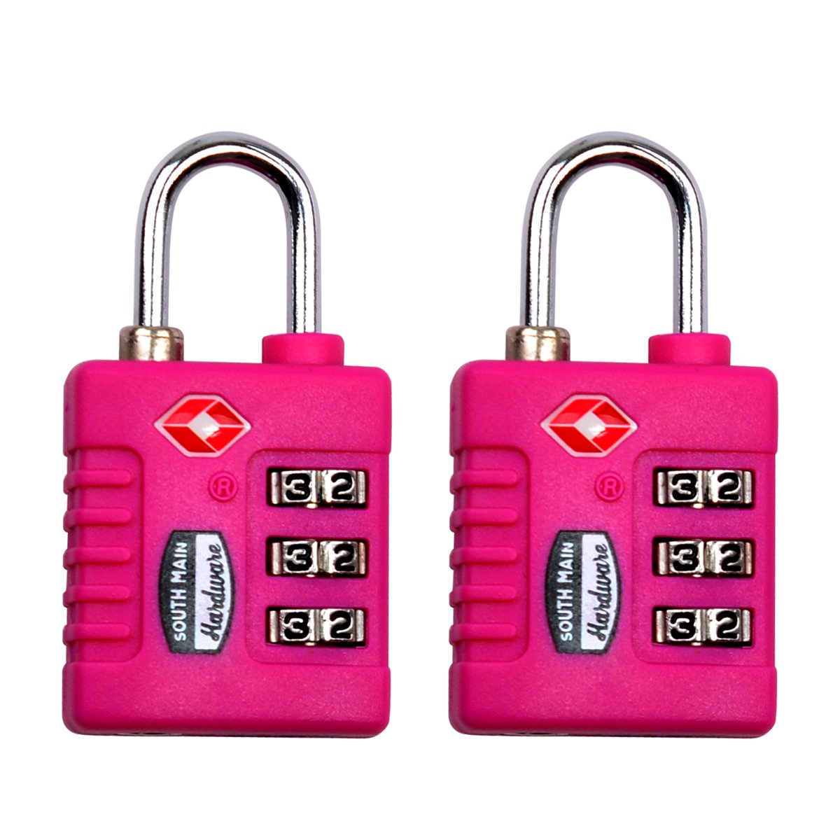 TSA-Accepted Resettable Luggage Locks (2-Pack) - Secure Purple Travel Locks for Suitcases, Backpacks & Carry-Ons - Ideal for Airports, Hotels & Dorm Rooms