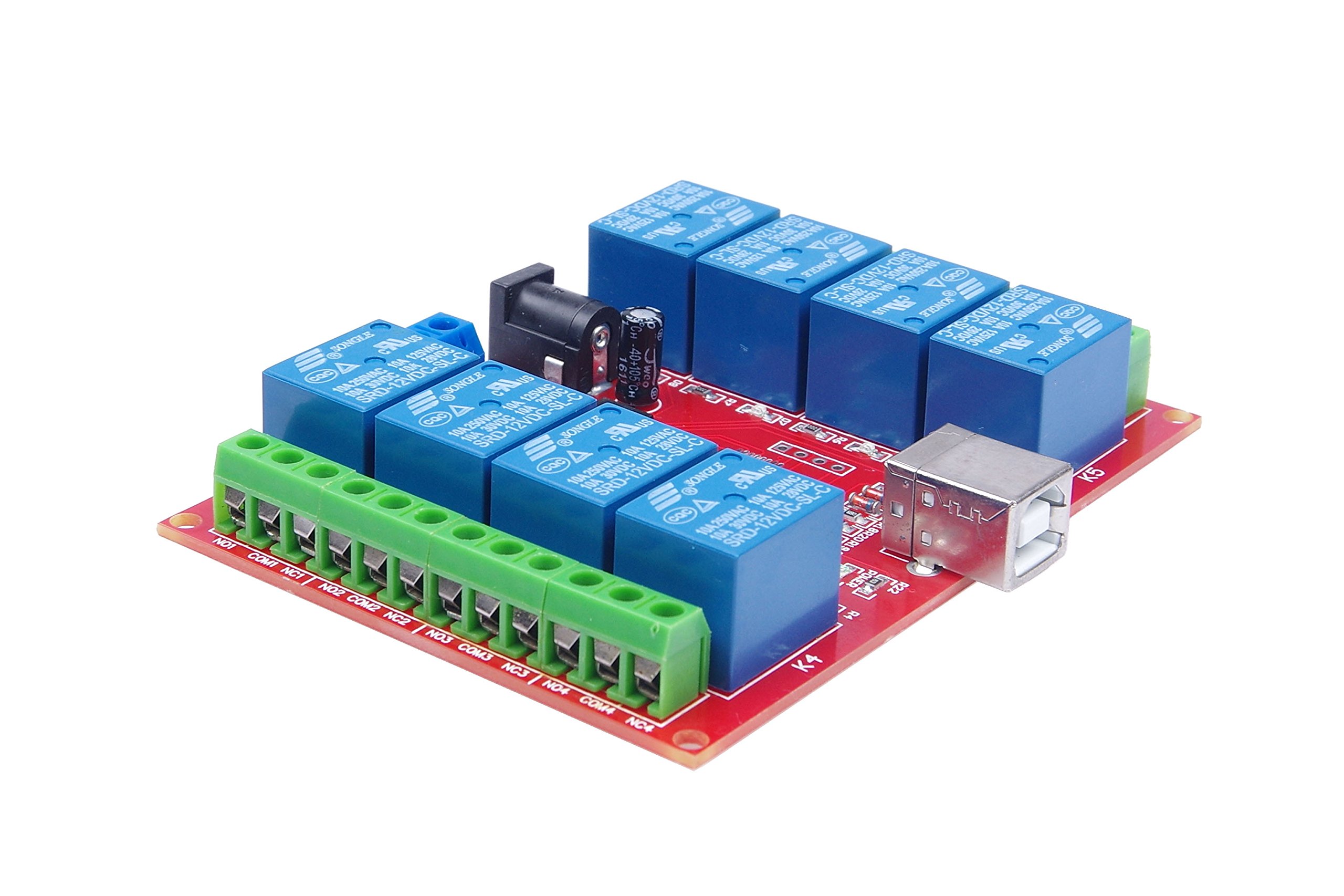 12V 8 Channel USB Relay Module - Programmable Computer Control Switch for PC, Driver & Intelligent Controller (Pack of 20) - Perfect for Home Automation, IoT Projects & Industrial Control Systems
