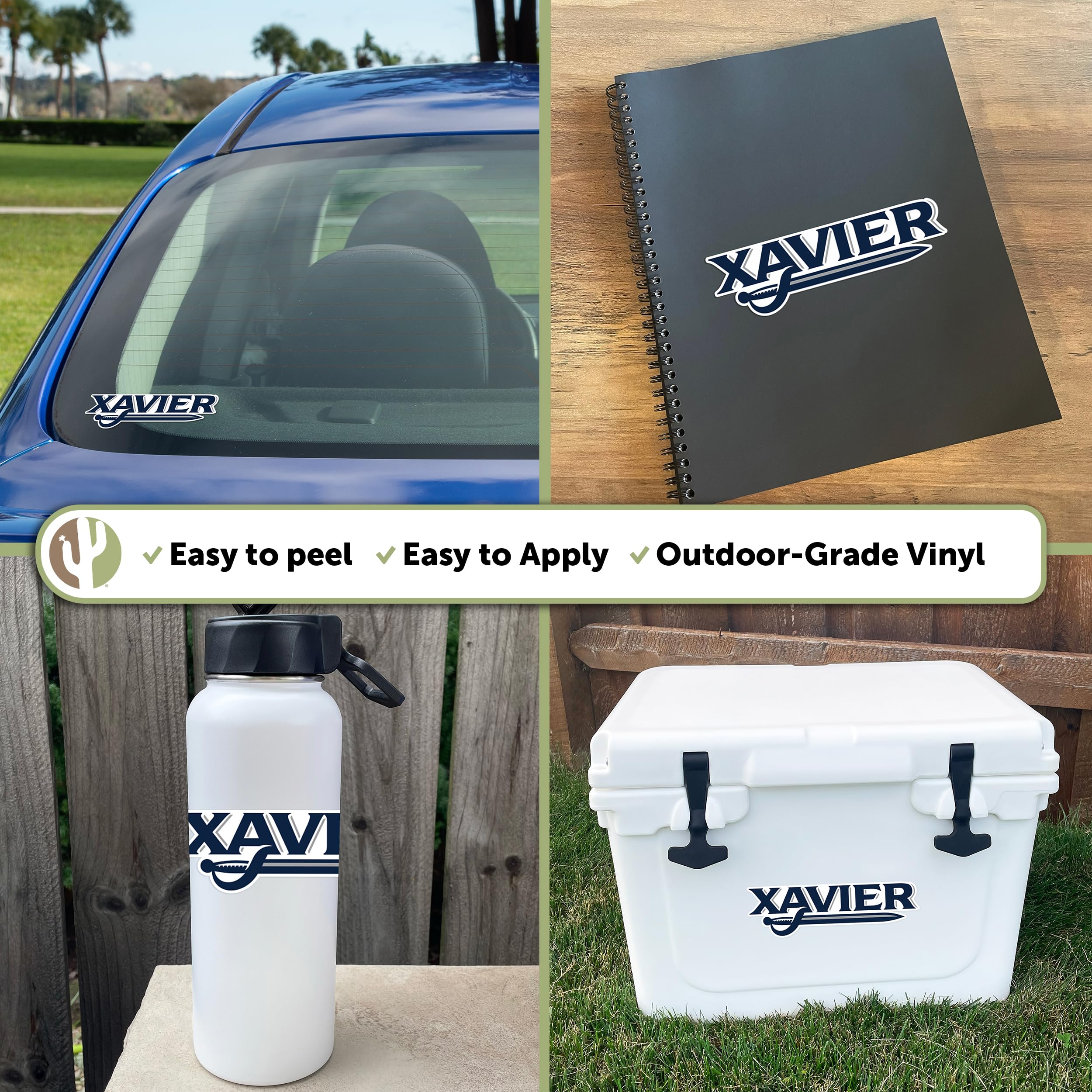 Xavier University Desert Cactus Sticker - XU Musketeers Vinyl Decal for Laptop, Water Bottle, Car & Scrapbook - Durable Waterproof College Decoration - Perfect for School Spirit, Gifts & Fan Accessories
