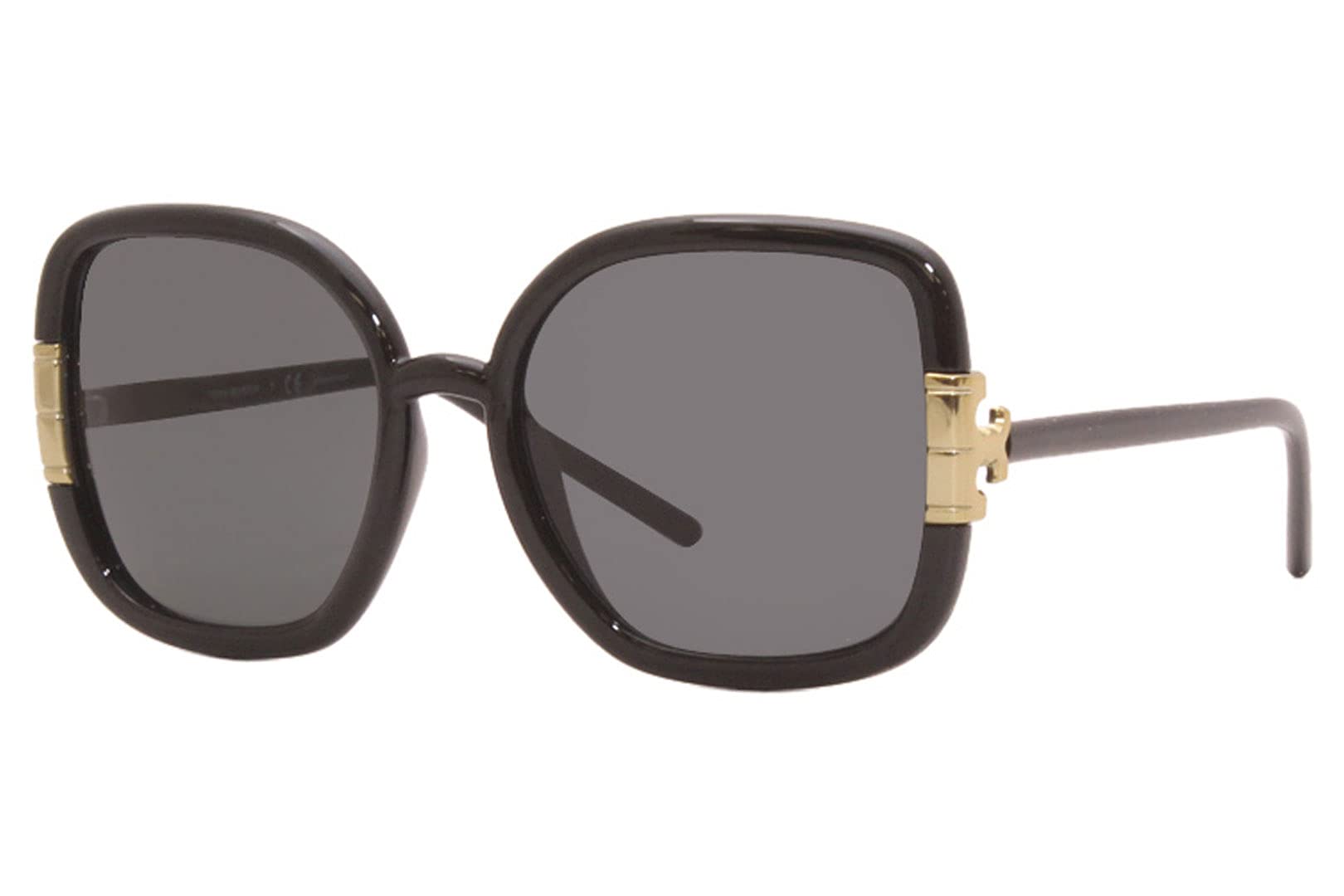 Tory Burch TY9063U Women's Fashion Sunglasses - Black/Solid Dark Grey 56mm UV Protection - Perfect for Outdoor Activities, Beach, Driving & Summer Style