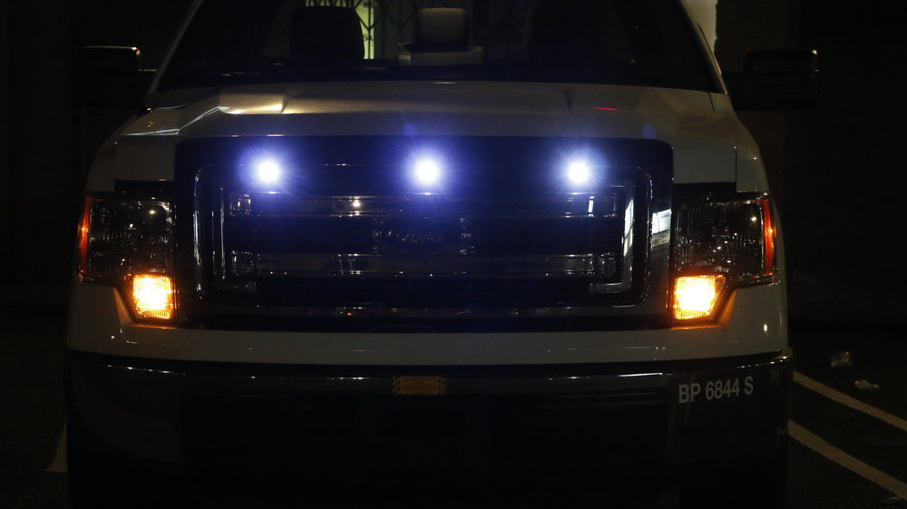 3pc Ford SVT Raptor Style LED White Grille Lighting Kit - Universal Fit for Trucks & SUVs | Off-Road, Night Driving & Custom Car Styling