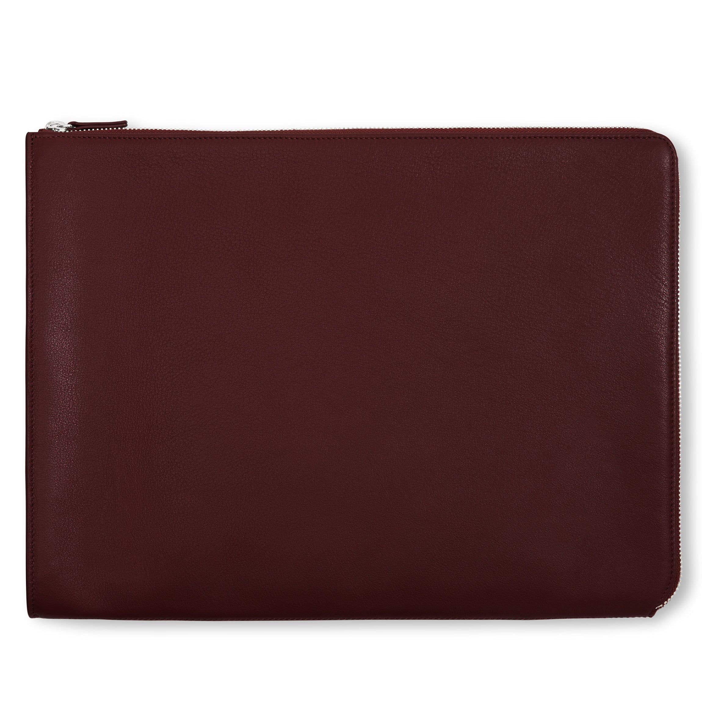 Leatherology Bordeaux Genuine Leather Zippered Document Holder with Interior Pocket for Tablet - Perfect for Business, Travel & Organizing Documents