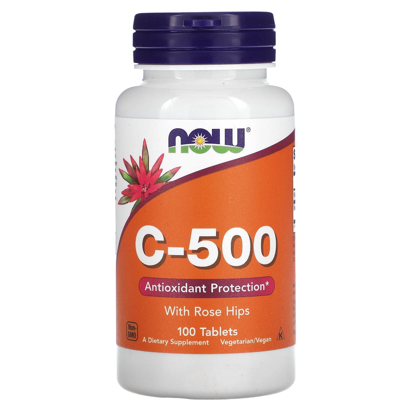 Now Foods Vitamin C-500 with Rose Hips | 100 Tablets | Immune Support & Antioxidant Supplement for Daily Wellness & Skin Health