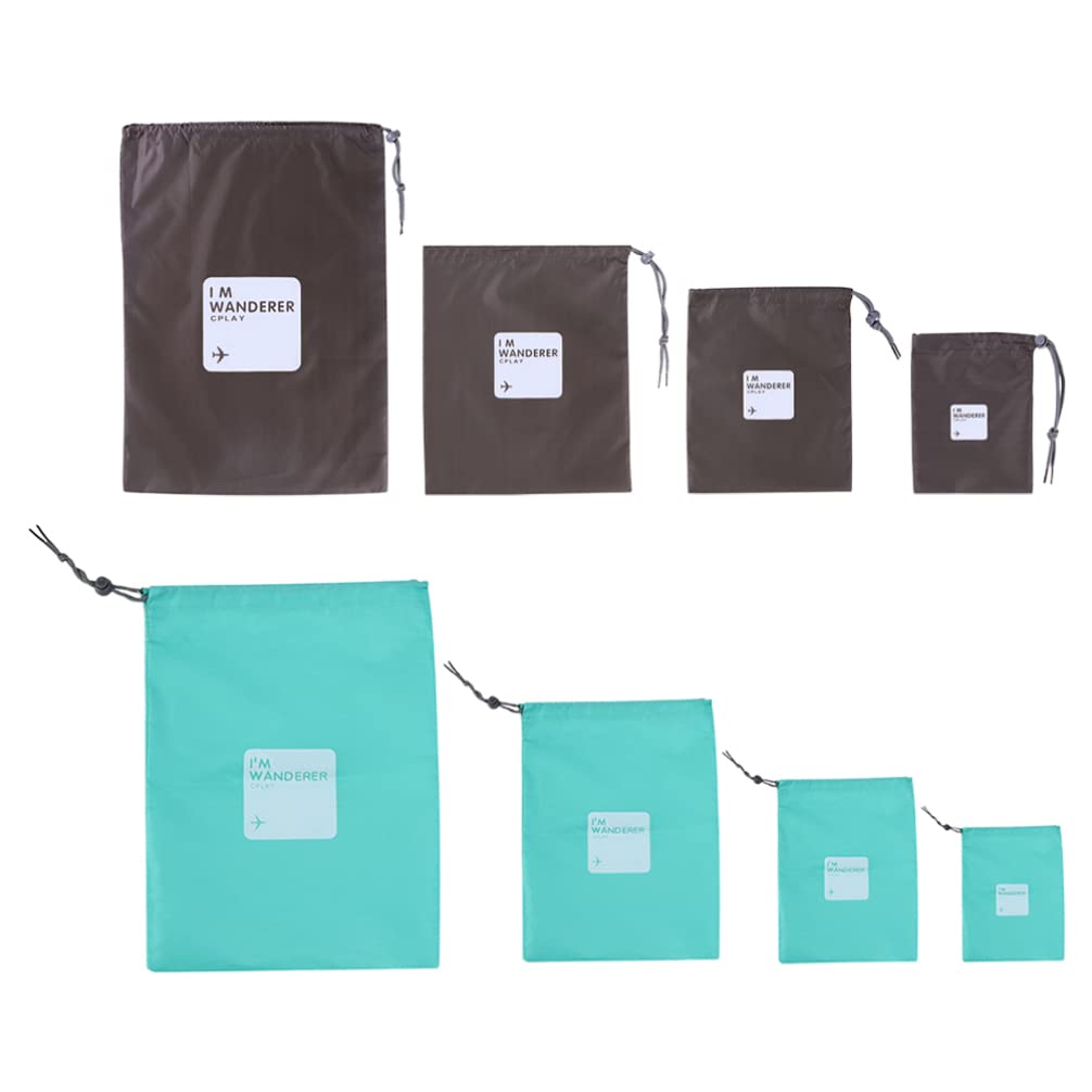 BESPORTBLE 8-Piece Waterproof Drawstring Storage Bags Set - Travel Accessories, Outdoor Gear, Multi-Functional Pouch for Camping, Beach, Gym & Organization - Durable & Convenient Travel Supplies