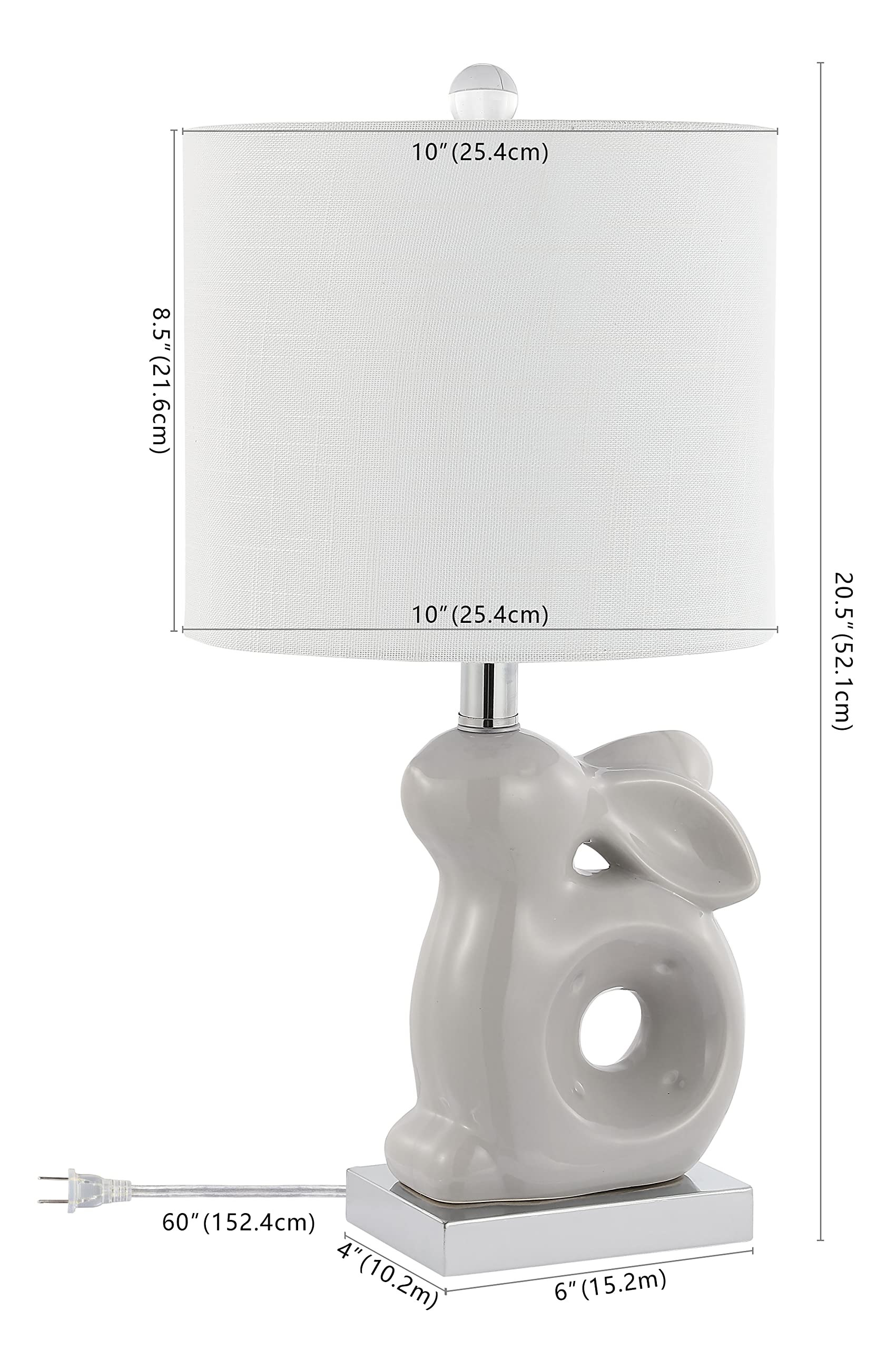 Safavieh Ruby Rabbit Grey Ceramic Table Lamp - 19