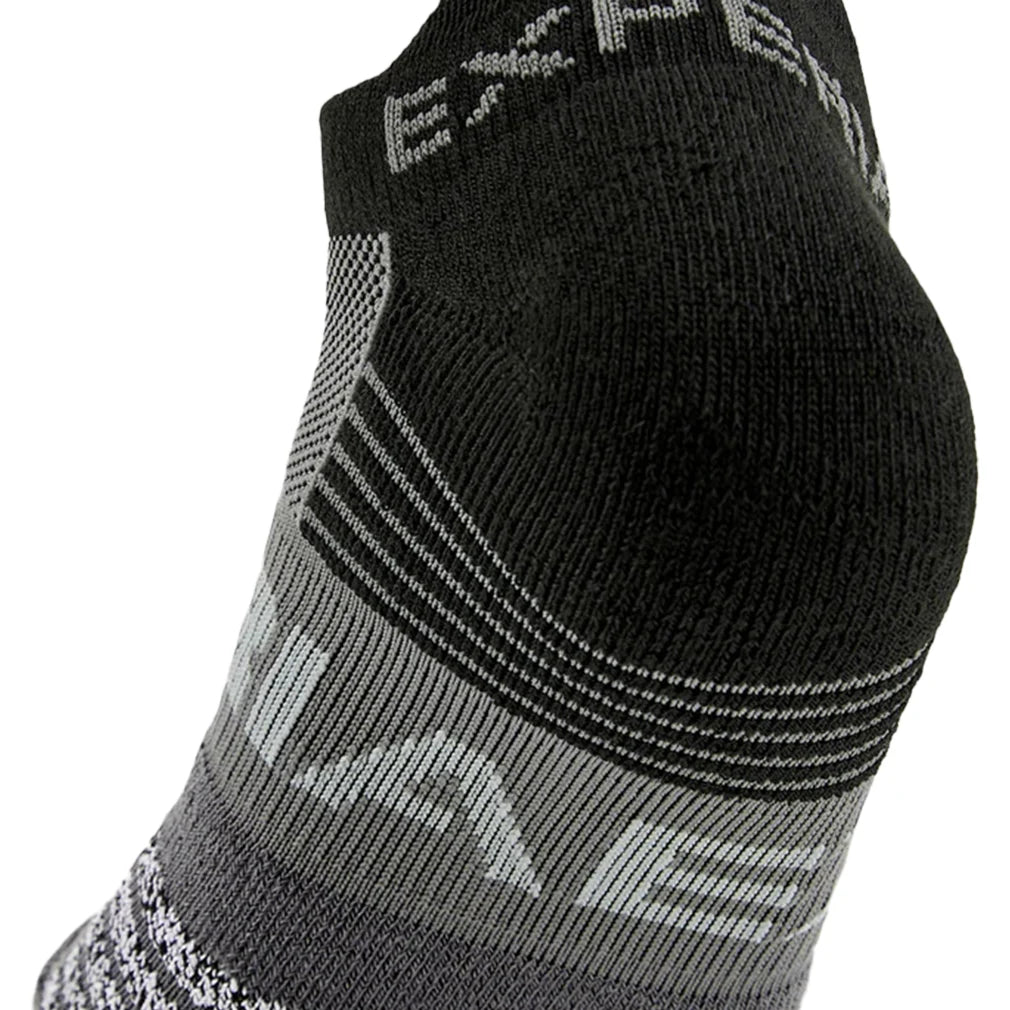 Experia Tennis Thin Cushion No Show Tab Socks - Black (2 Pairs) - Breathable Athletic Socks for Running, Gym & Sports Performance