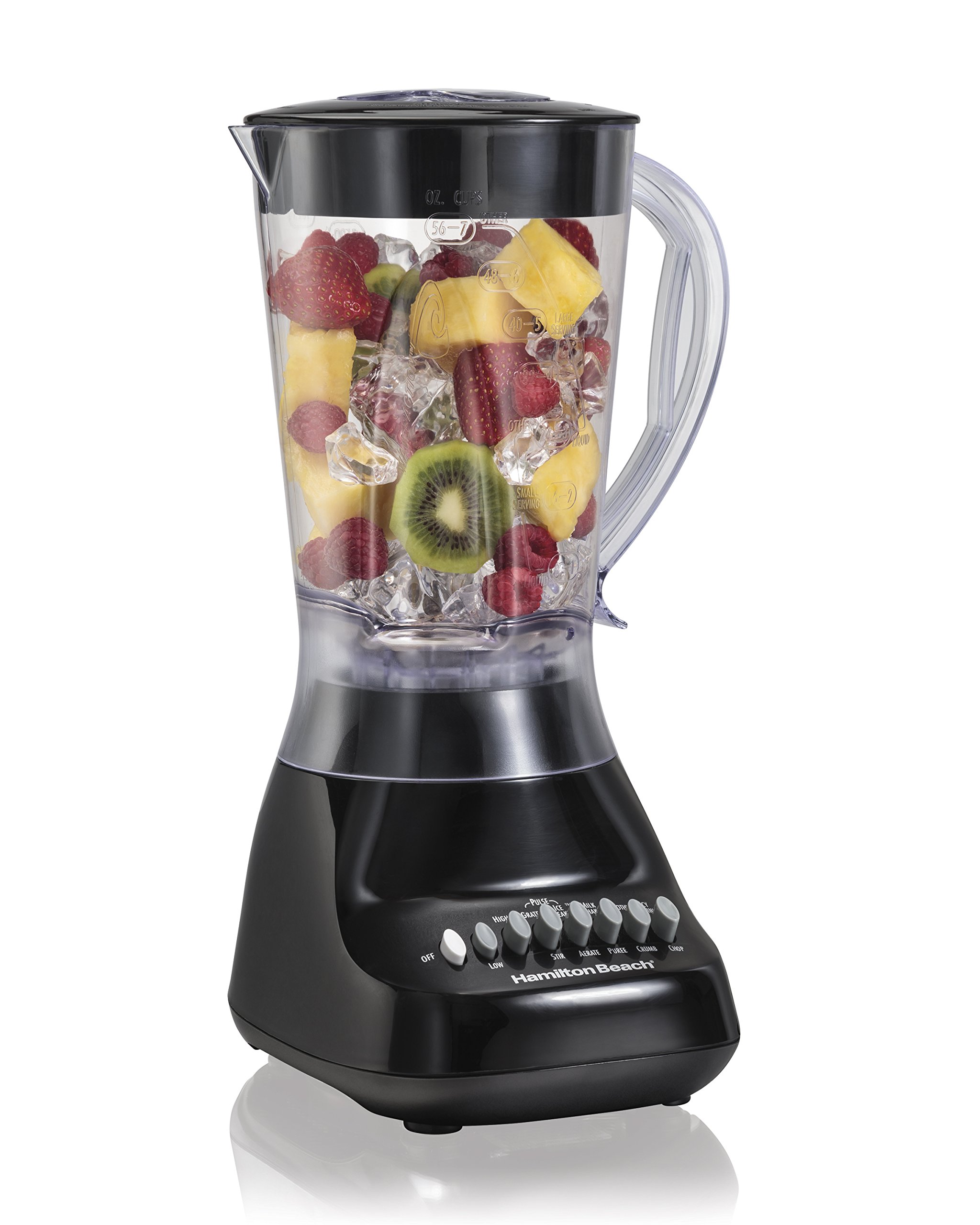 Hamilton Beach 10-Speed Blender for Smoothies, Shakes & Ice Crushing - Powerful 800W Motor, 48oz BPA-Free Jar, Black - Perfect for Kitchen, Gym & Healthy Lifestyle