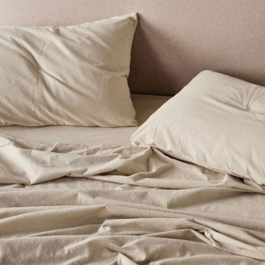 Flannelette Plain Dyed Taupe Sheet Set by LINEN HOUSE