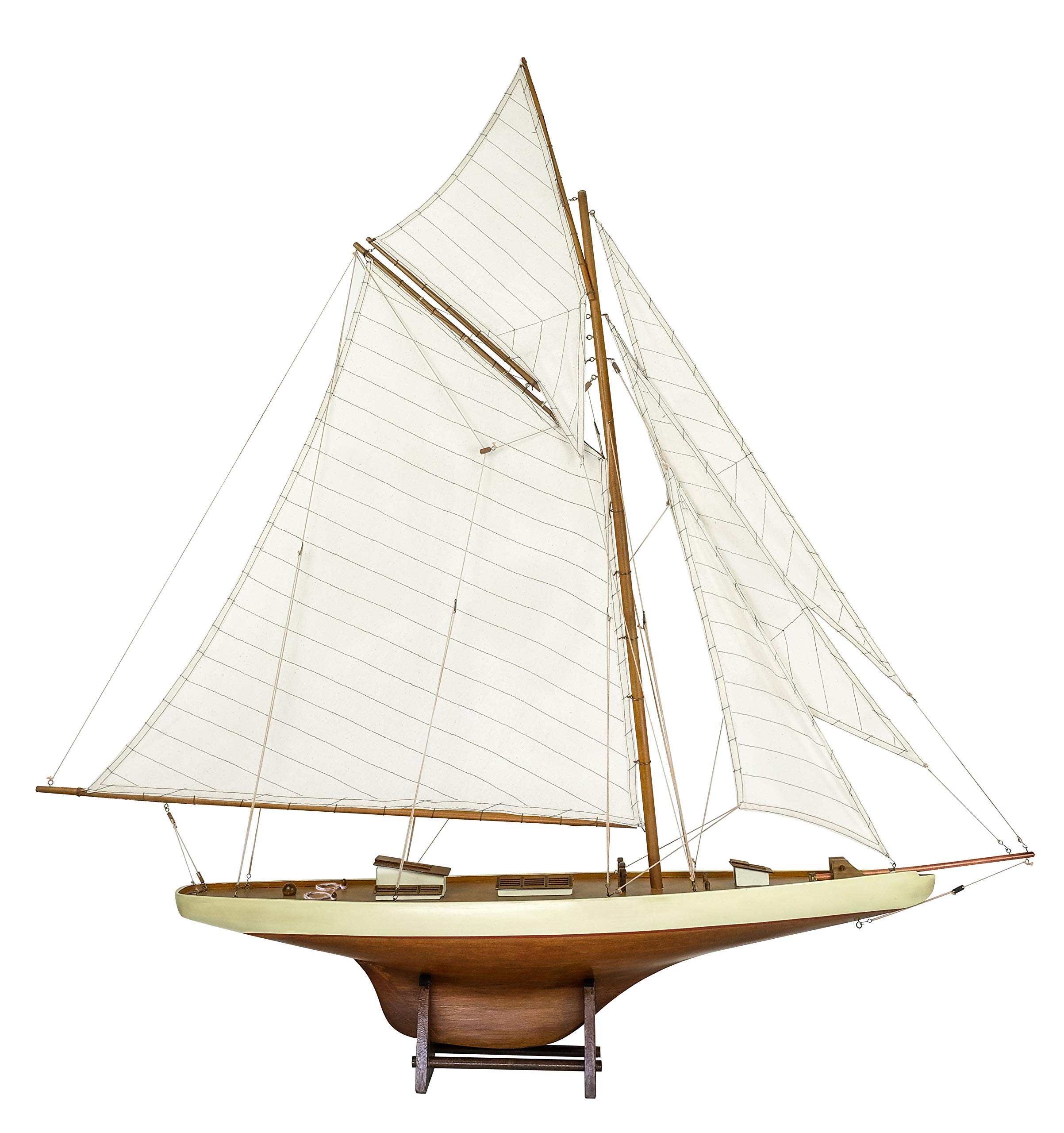 SAILINGSTORY Wooden Sailboat Model - Columbia 1901 America's Cup Replica - Handcrafted Yacht Decor - Large Nautical Ship Model for Home Office Decoration, Gift for Sailors & Collectors