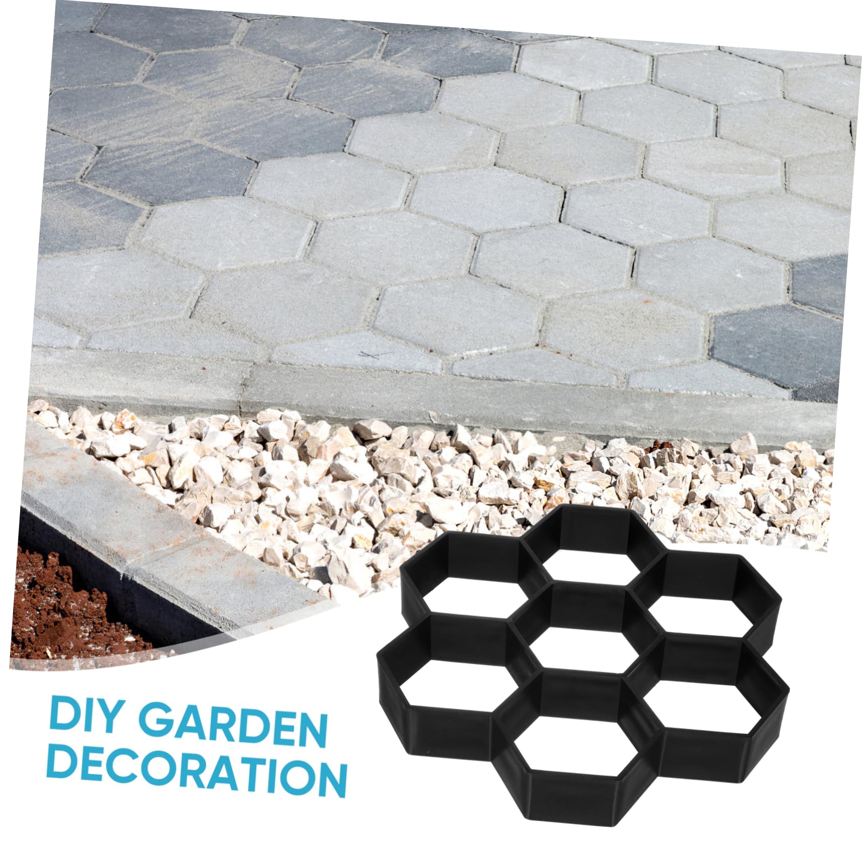 Hexagonal Concrete Brick Mold - DIY Cement Floor Tile Molds for Garden, Driveway & Walkway | Durable Walk Maker for Outdoor Patio, Pathway & Landscaping Projects