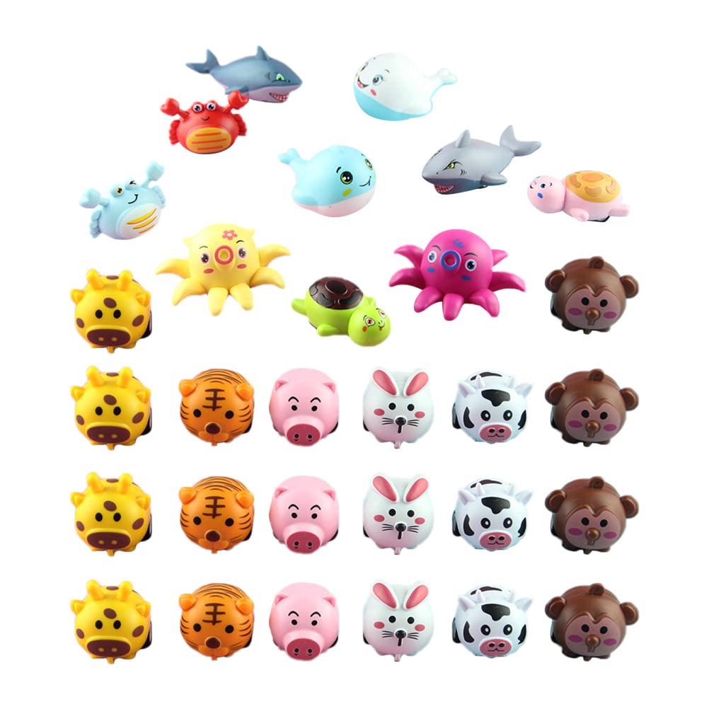 LUOZZY 30 Pcs Pull Back Toy Cars - Friction Powered Vehicles for Toddlers, Cartoon Race Cars Set (Random Colors) - Perfect for Birthday Gifts, Party Favors & Pretend Play