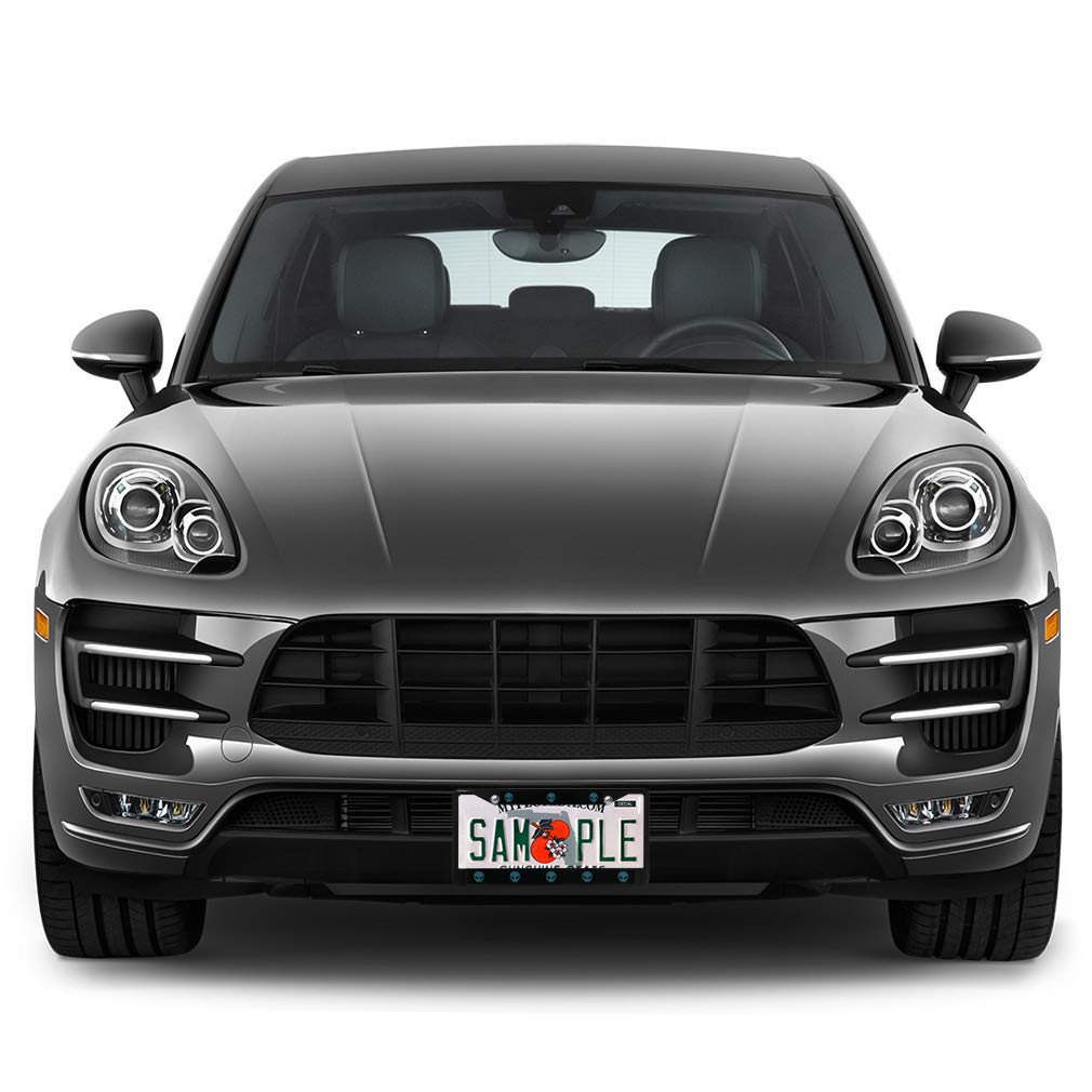 Happy Alien Face Metal License Plate Frame - Weatherproof Car Accessories with Solid Insert (Light Blue, Black, 2 Holes) | Durable & Stylish for Cars, Trucks & SUVs