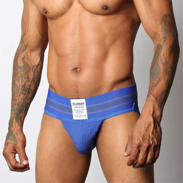 Cellblock 13 Tight End 3 Athletic Jockstrap - Blue - Comfortable Support for Football, Baseball, Hockey & Gym Workouts