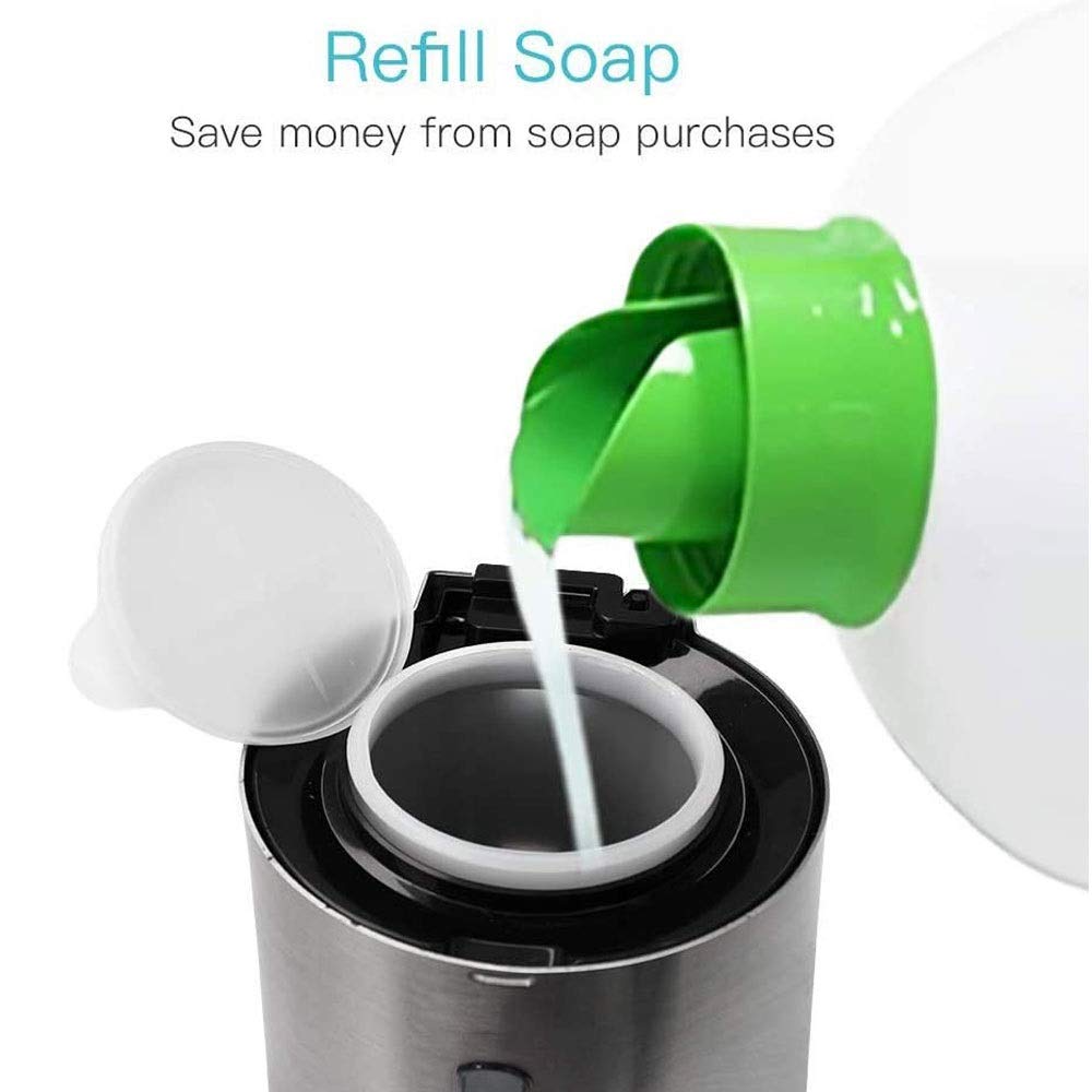 Commercial Automatic Soap Dispenser 700ml - Wall Mount Stainless Steel Touchless Soap Dispenser for Kitchen, Bathroom, Restaurant - Large Capacity Hands-Free Liquid Soap Dispenser (Black) - Ideal for Hospitals, Offices, and Public Restrooms