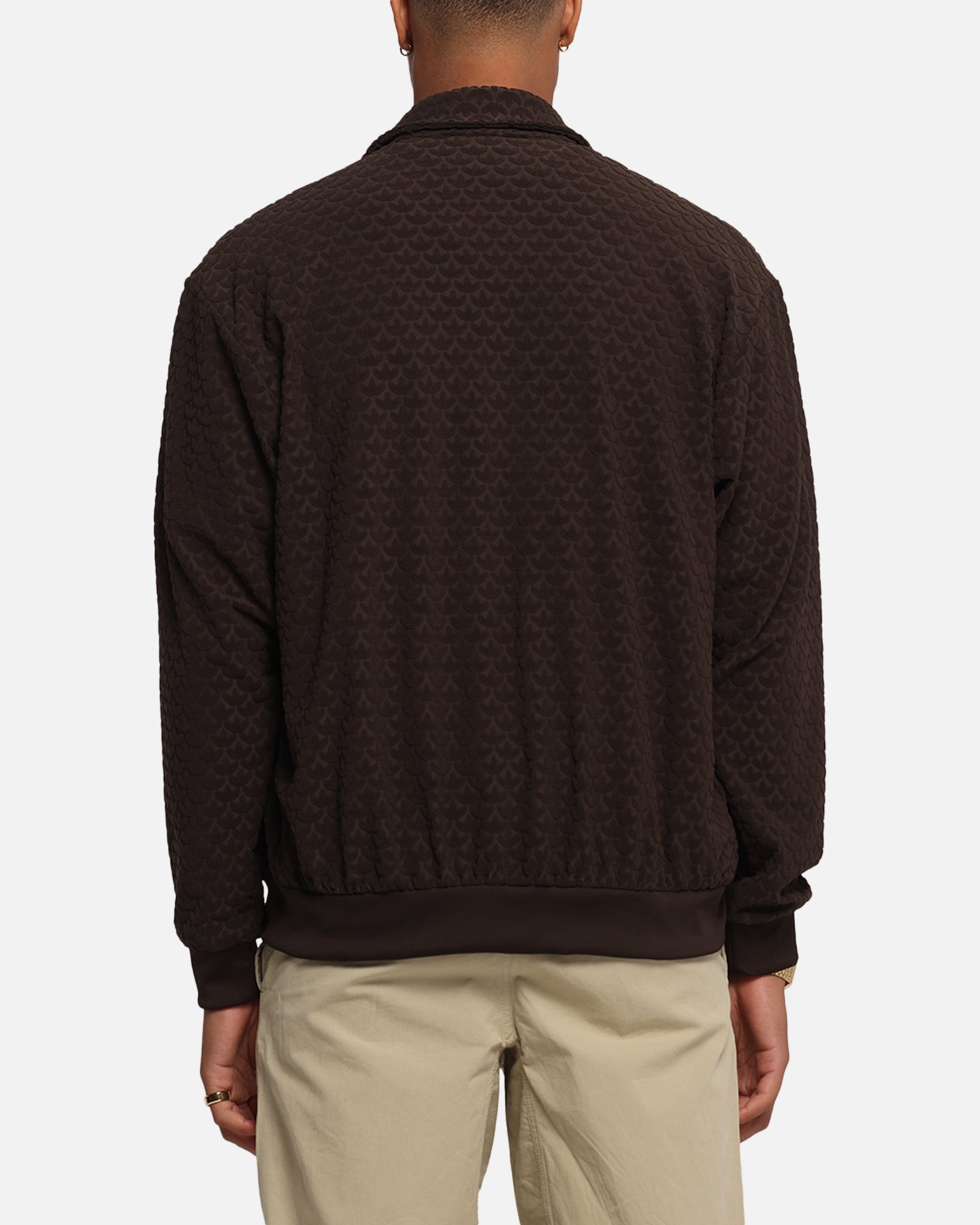 Adidas Monogram Track Top Jacket for Men - Dark Brown Athletic Running Jacket with Hood | Stylish Streetwear for Gym, Running & Casual Outfits