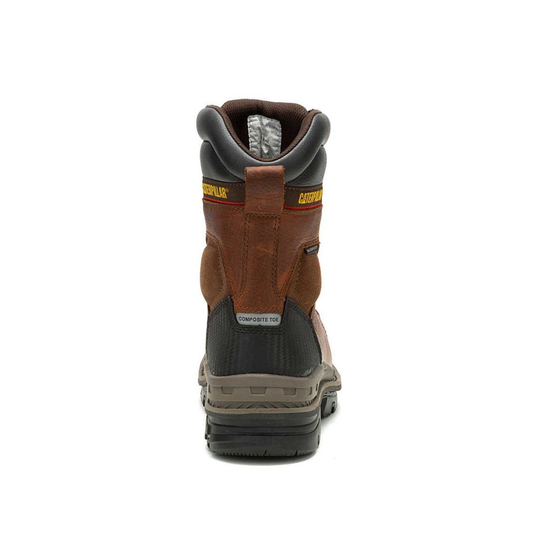 CAT Hauler XL Men's 8 Composite Toe Work Boots - Safety Steel Toe Work Shoes for Construction & Warehouse - Waterproof Brown Leather Boots for Heavy Duty Work & Outdoor Jobs