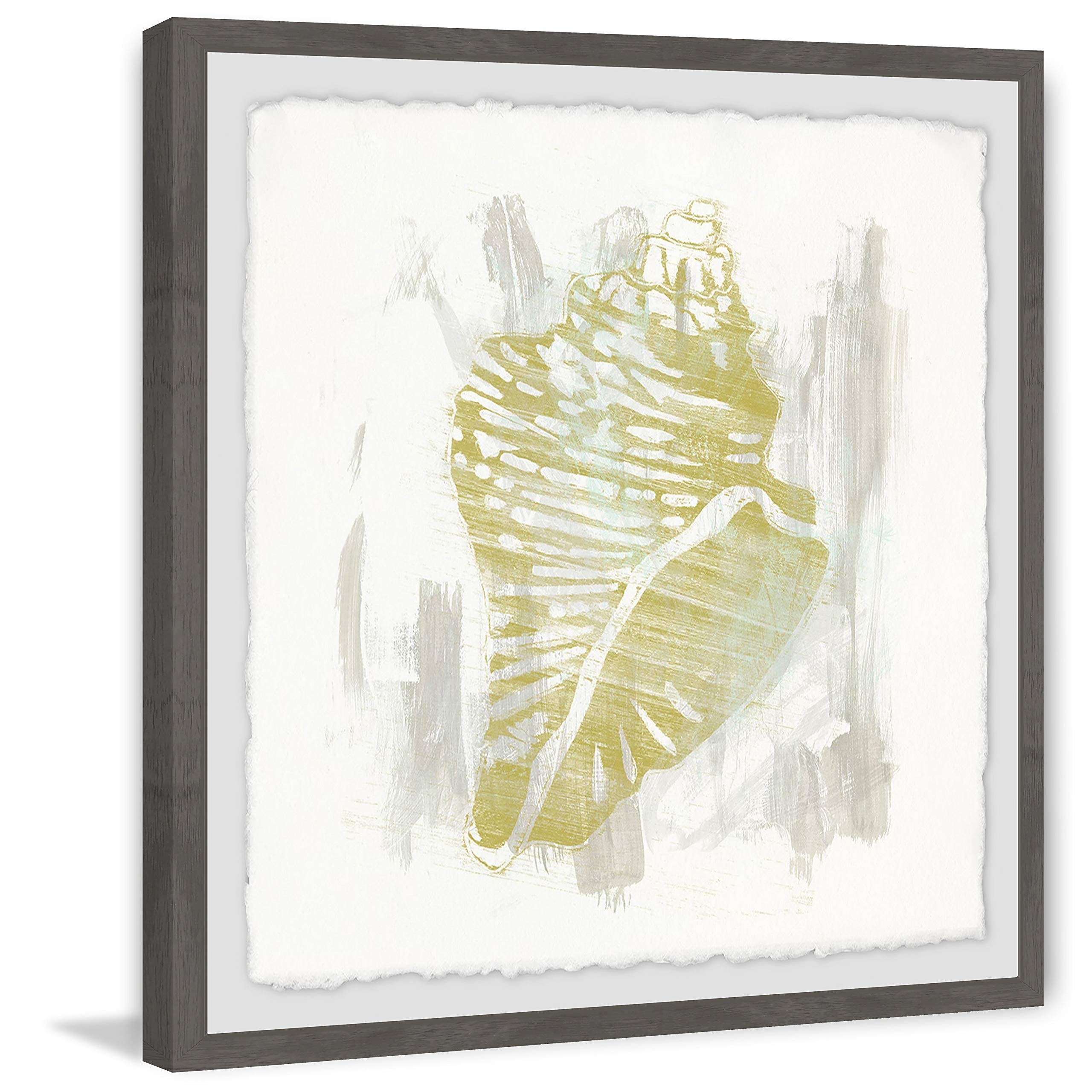 Marmont Hill Handmade Seaside Blockprints III Framed Wall Art Print 18x18 - Coastal Decor for Living Room, Bedroom & Office