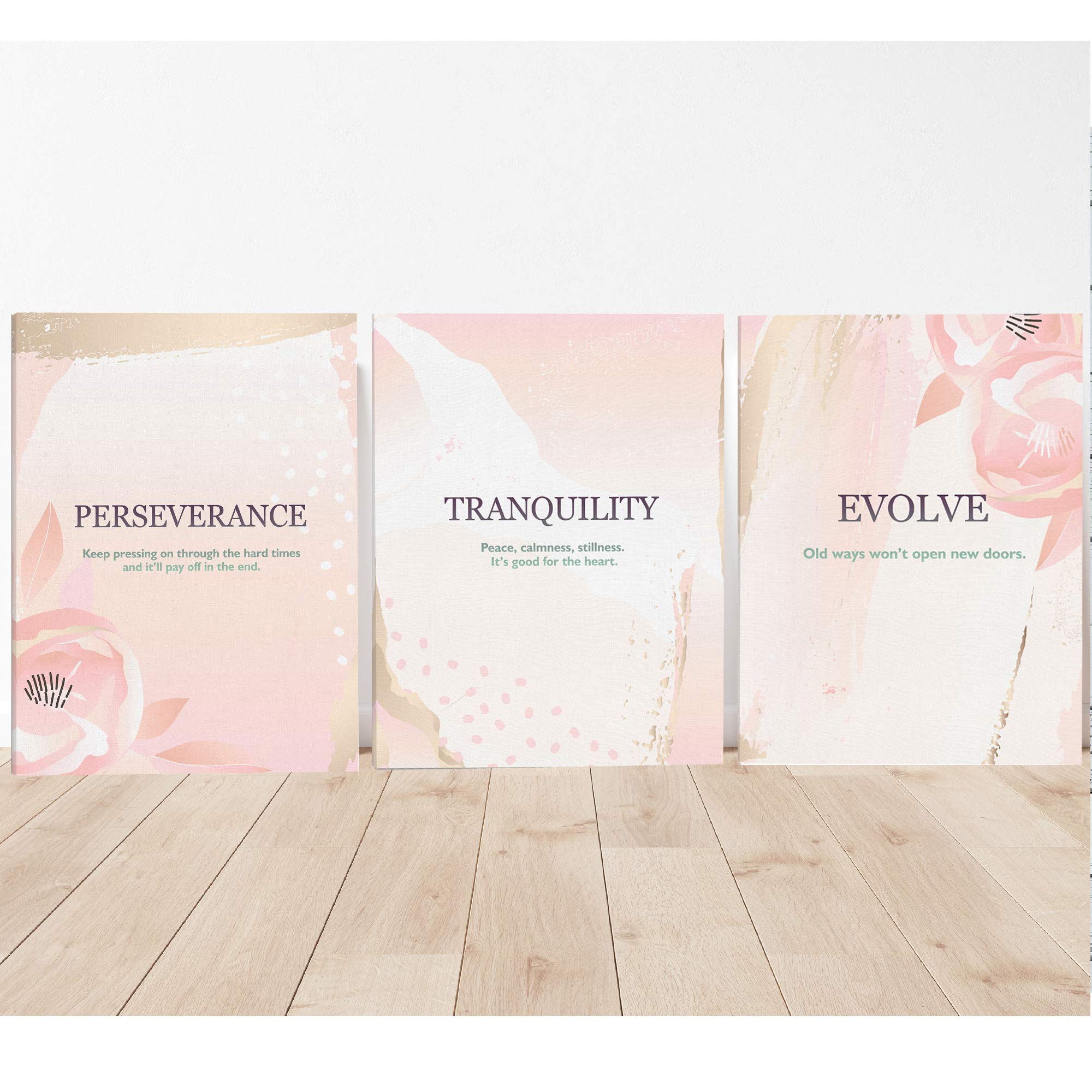 Evolve Tranquility Perseverance Motivational Wall Art Canvas Print - Inspirational Office Decor for Entrepreneurs & Home Workspace - Perfect for Living Room, Bedroom & Office Wall Decor