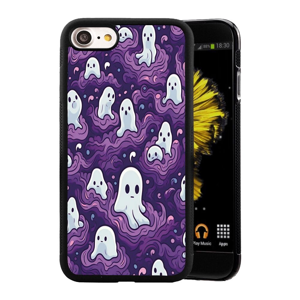 Shockproof Ghost Pattern Phone Case for iPhone 7/8/SE - Protective Hard PC Cover with Soft Bumper | Lightweight & Durable | Perfect for Outdoor Activities, Travel & Daily Protection